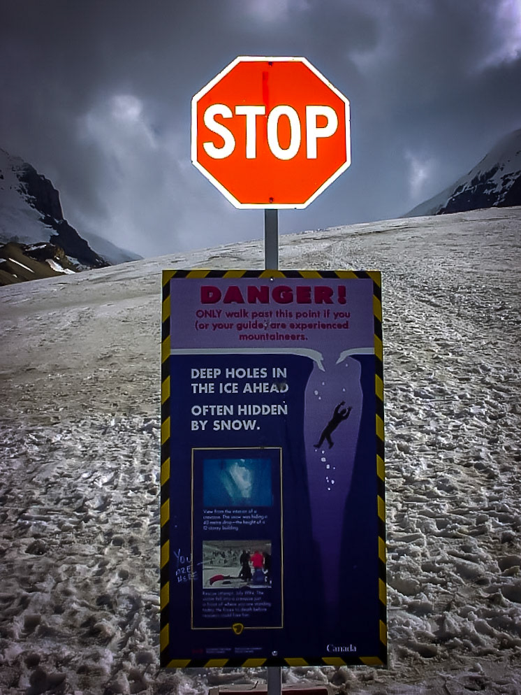 Stop Sign at Columbia Icefield