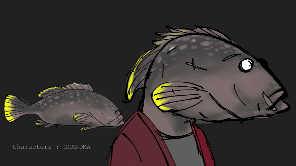 FISHEYES' character: Grandma