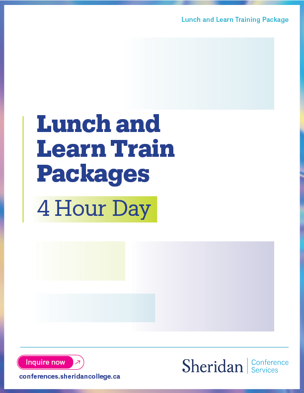 "Lunch and Learn Train Package" I designed as an interactive PDF for use on Sheridan Conference Services' website