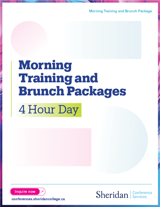 "Morning Training and Brunch Package" I designed as an interactive PDF for use on Sheridan Conference Services' website