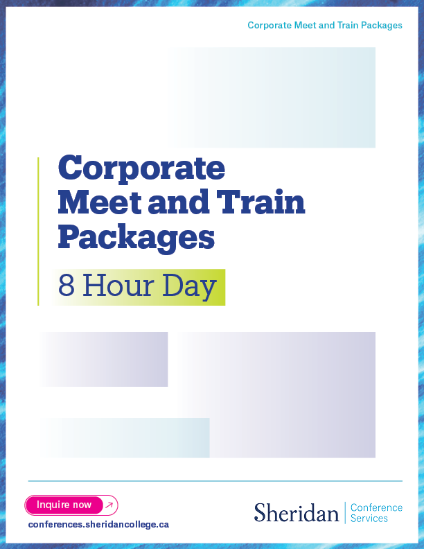 "Corporate Meet and Train Package" I designed as an interactive PDF for use on Sheridan Conference Services' website