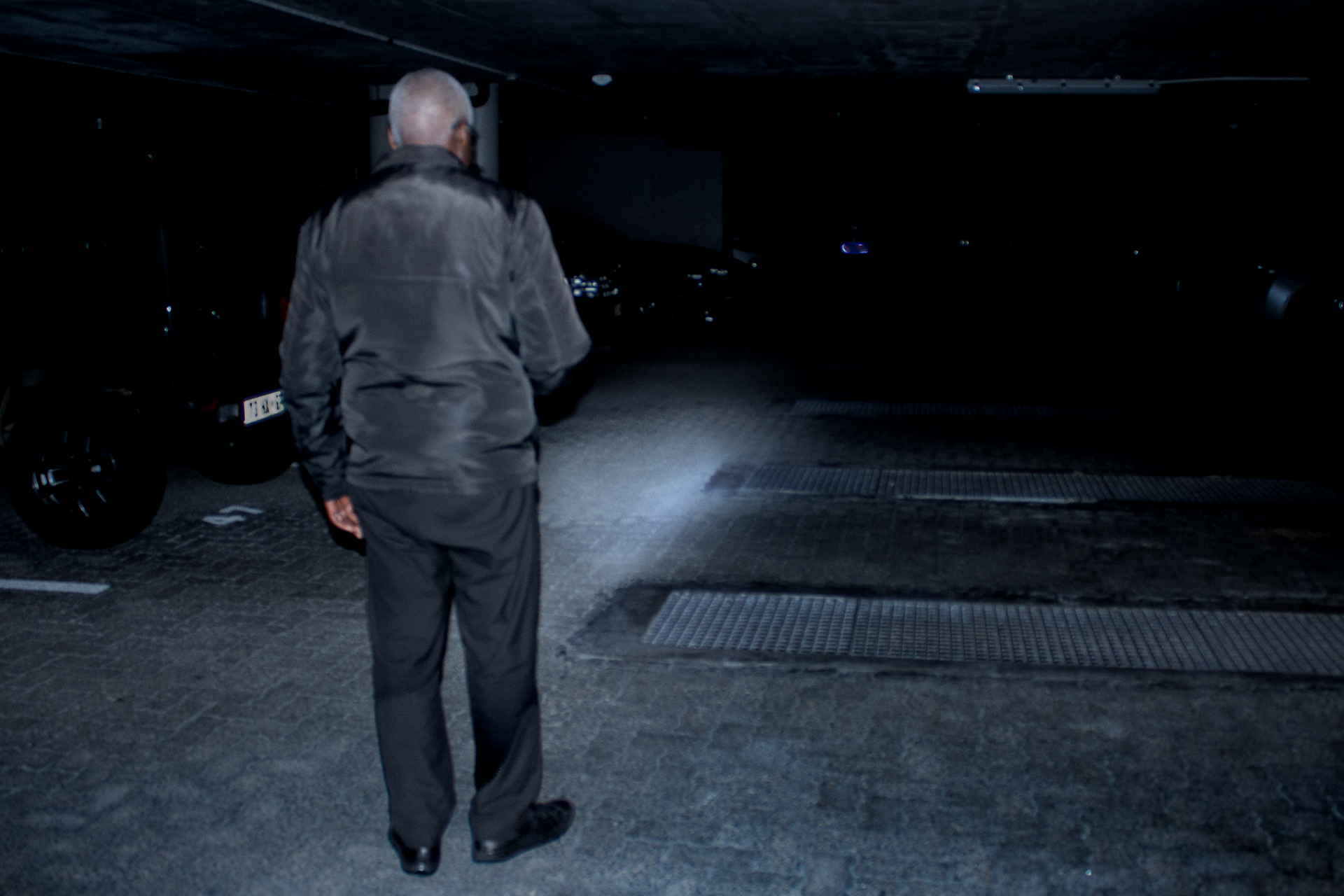Patrick Ndawo surveys the building during load-shedding