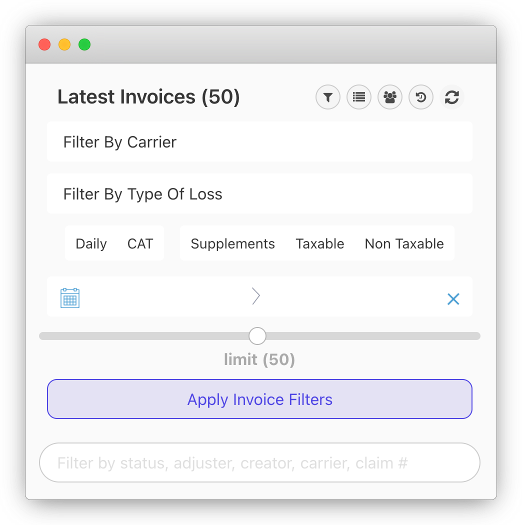 Invoice Filter Design