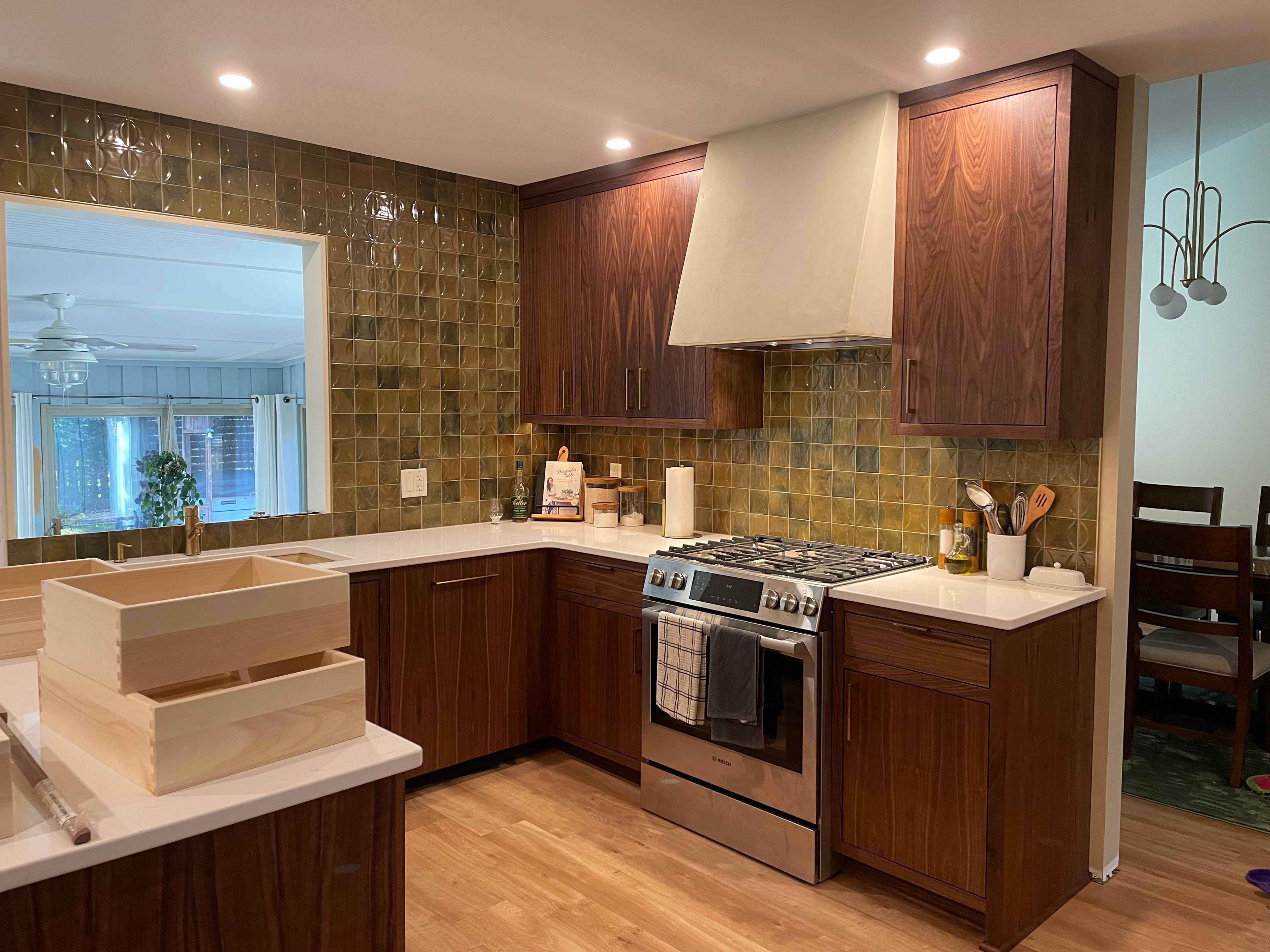 Walnut Kitchen with Accent Wall (6 of 7)
