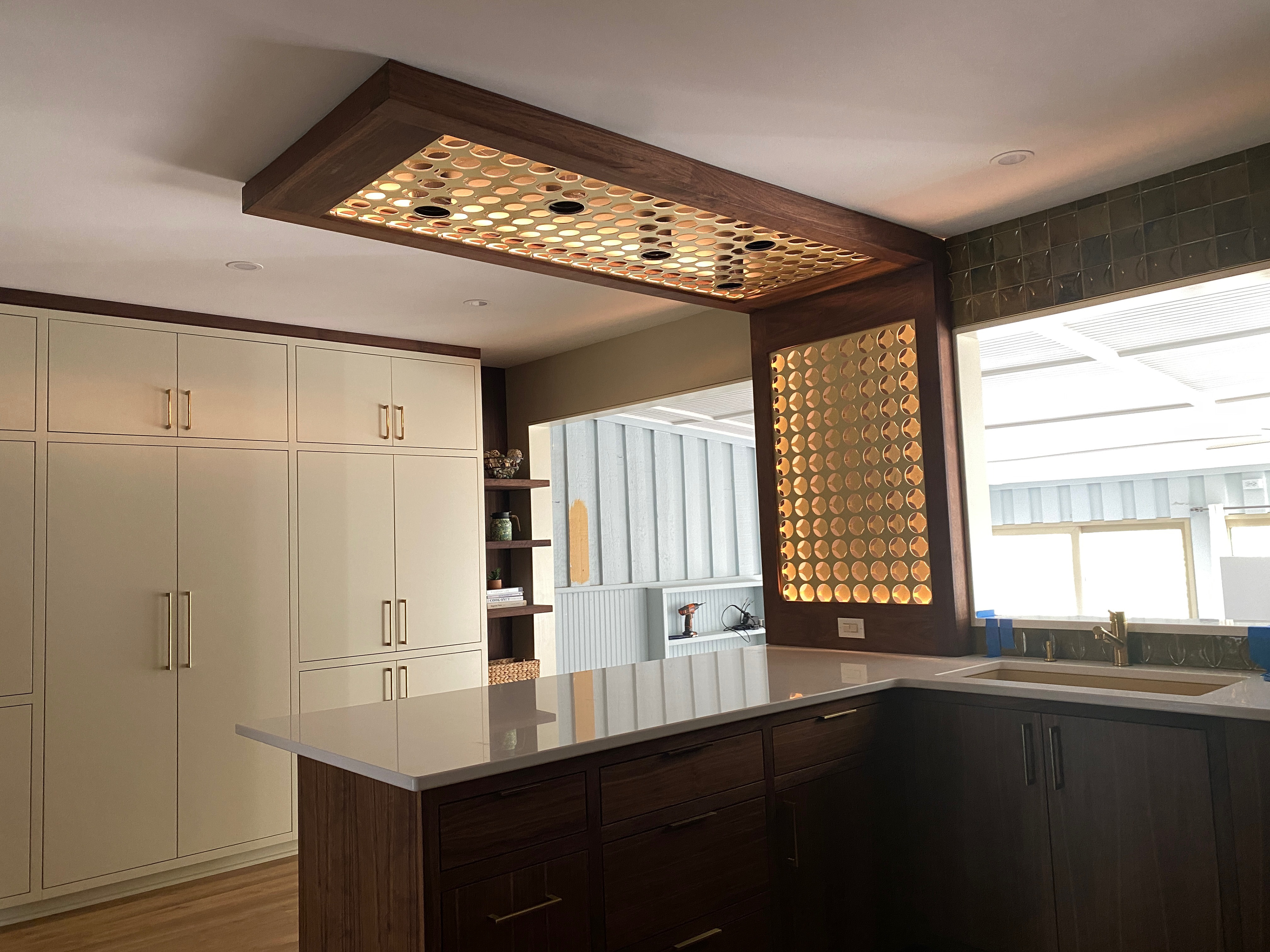 Walnut Kitchen with Accent Wall (2 of 3)