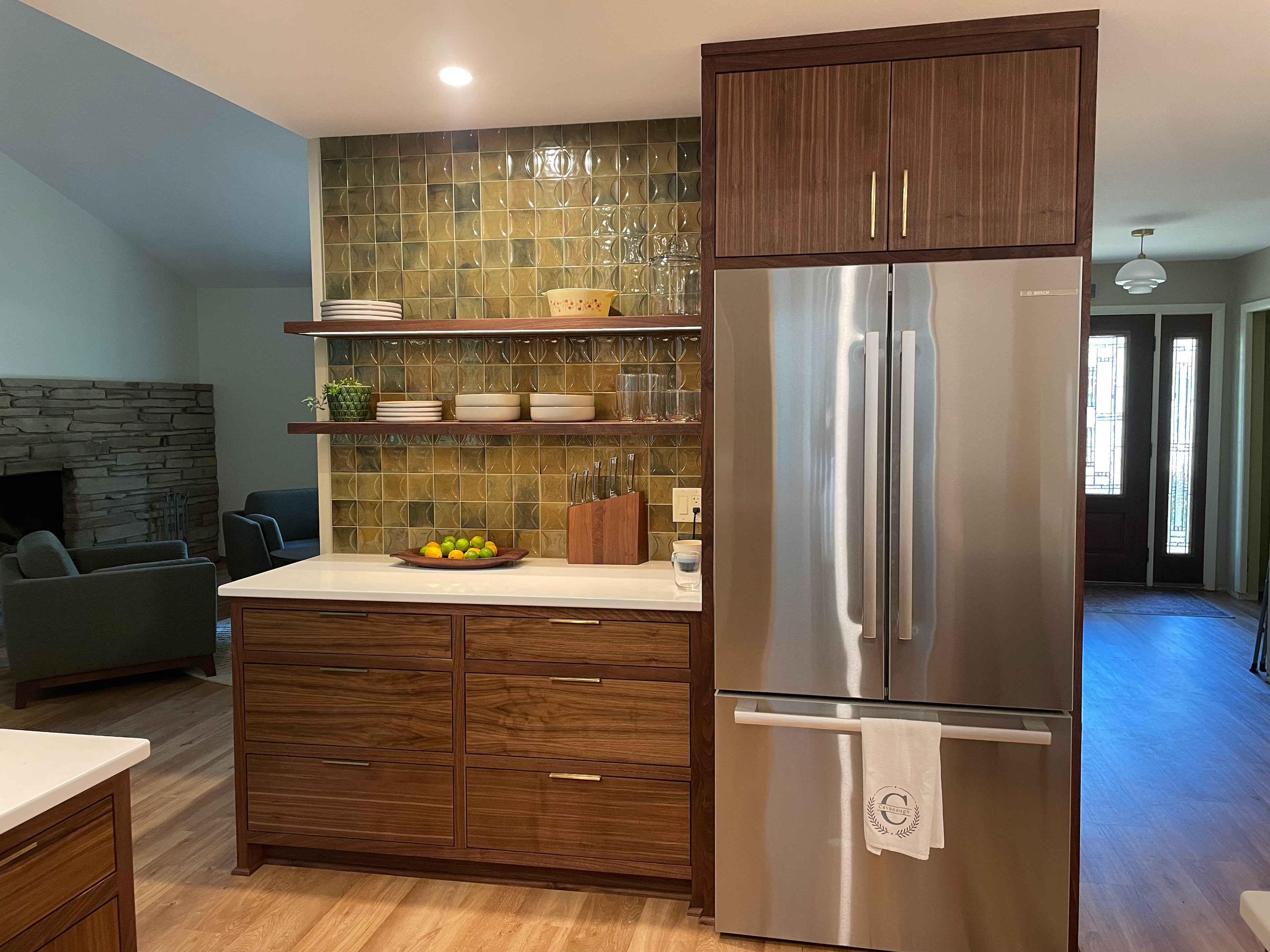 Walnut Kitchen with Accent Wall (5 of 7)