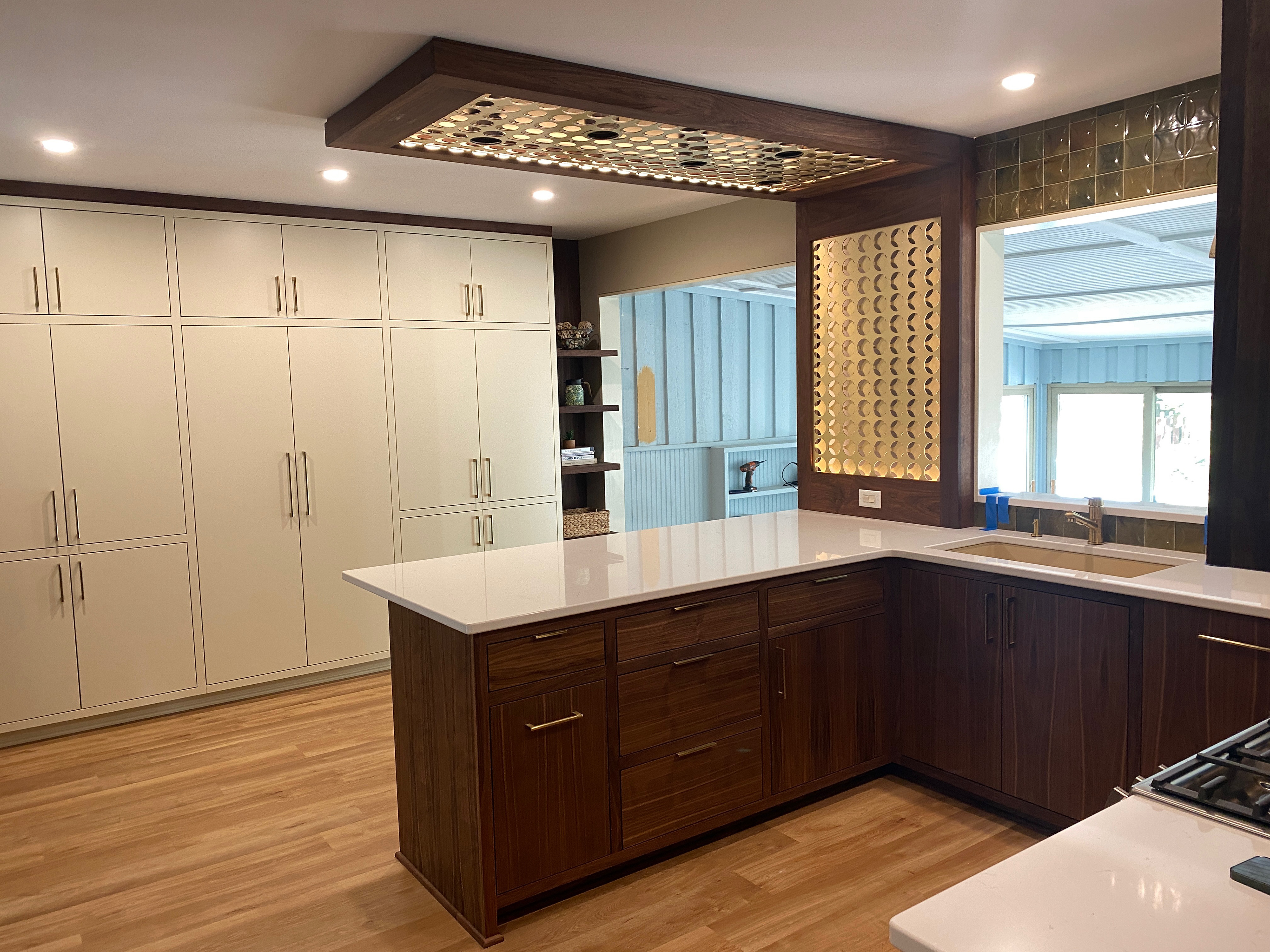 Walnut Kitchen with Accent Wall (1 of 3)