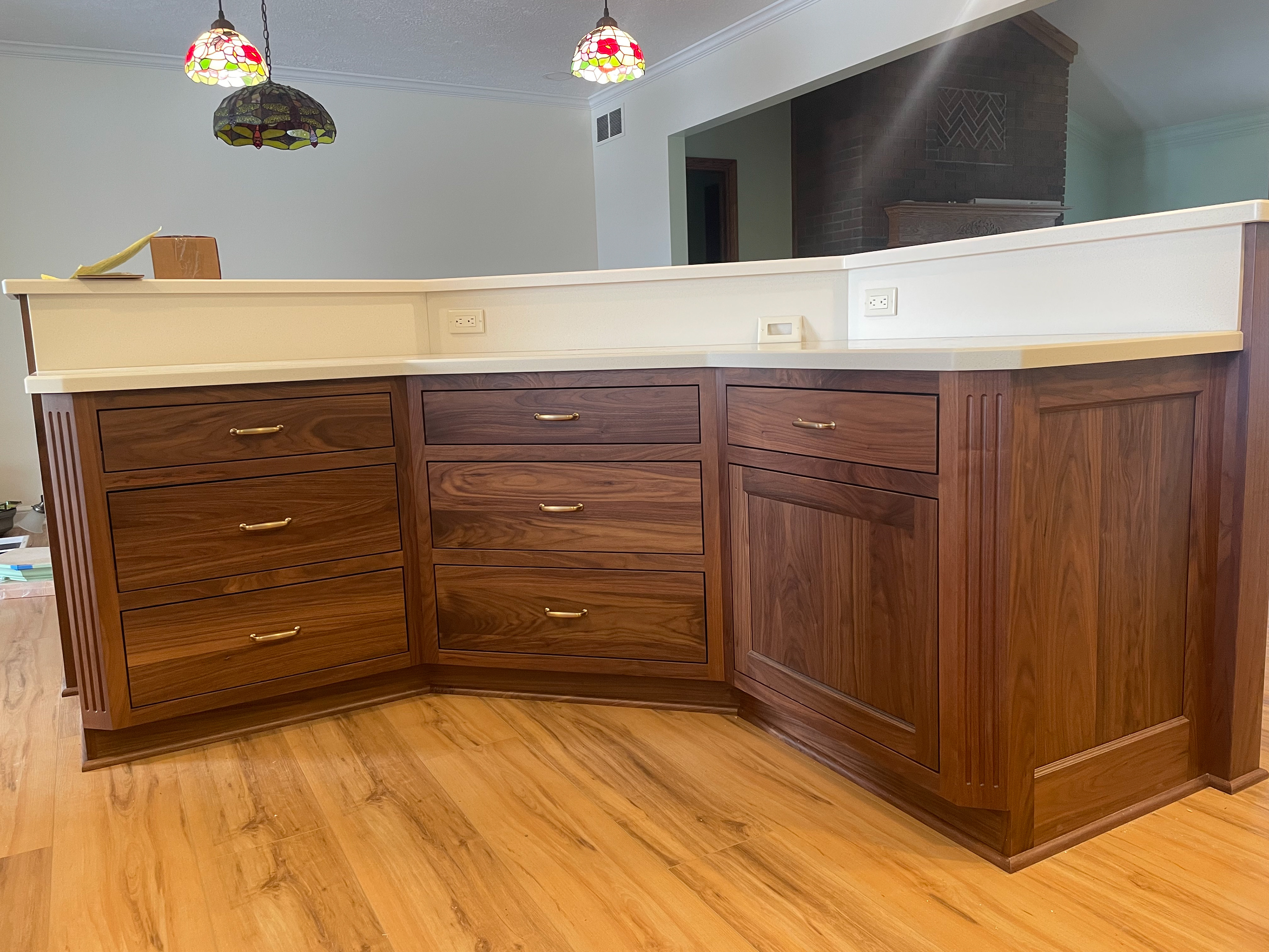 Stained Walnut w/ Green Accent Kitchen (2 of 5)