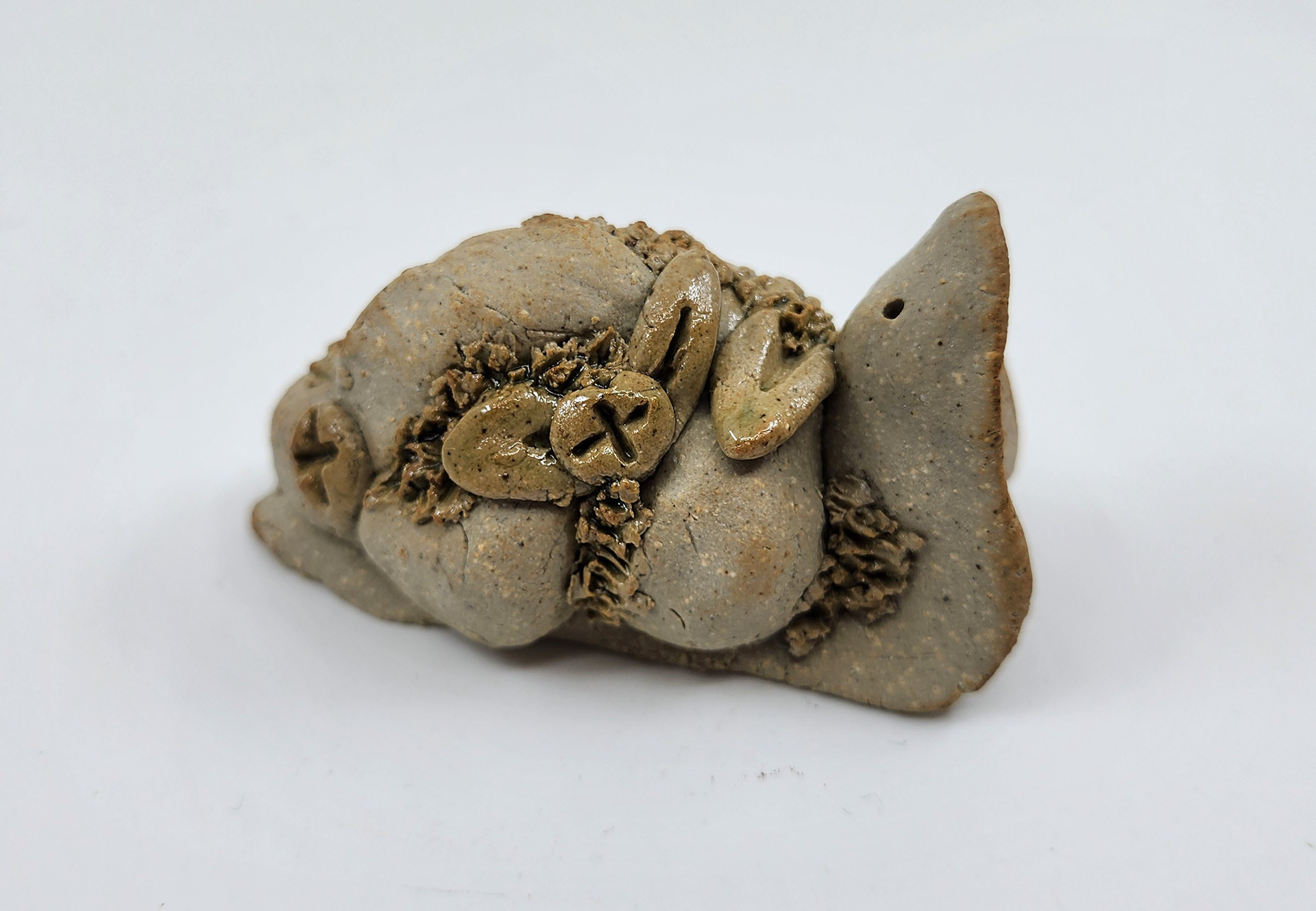 Mossy Stone Snail-Stoneware Cone 10