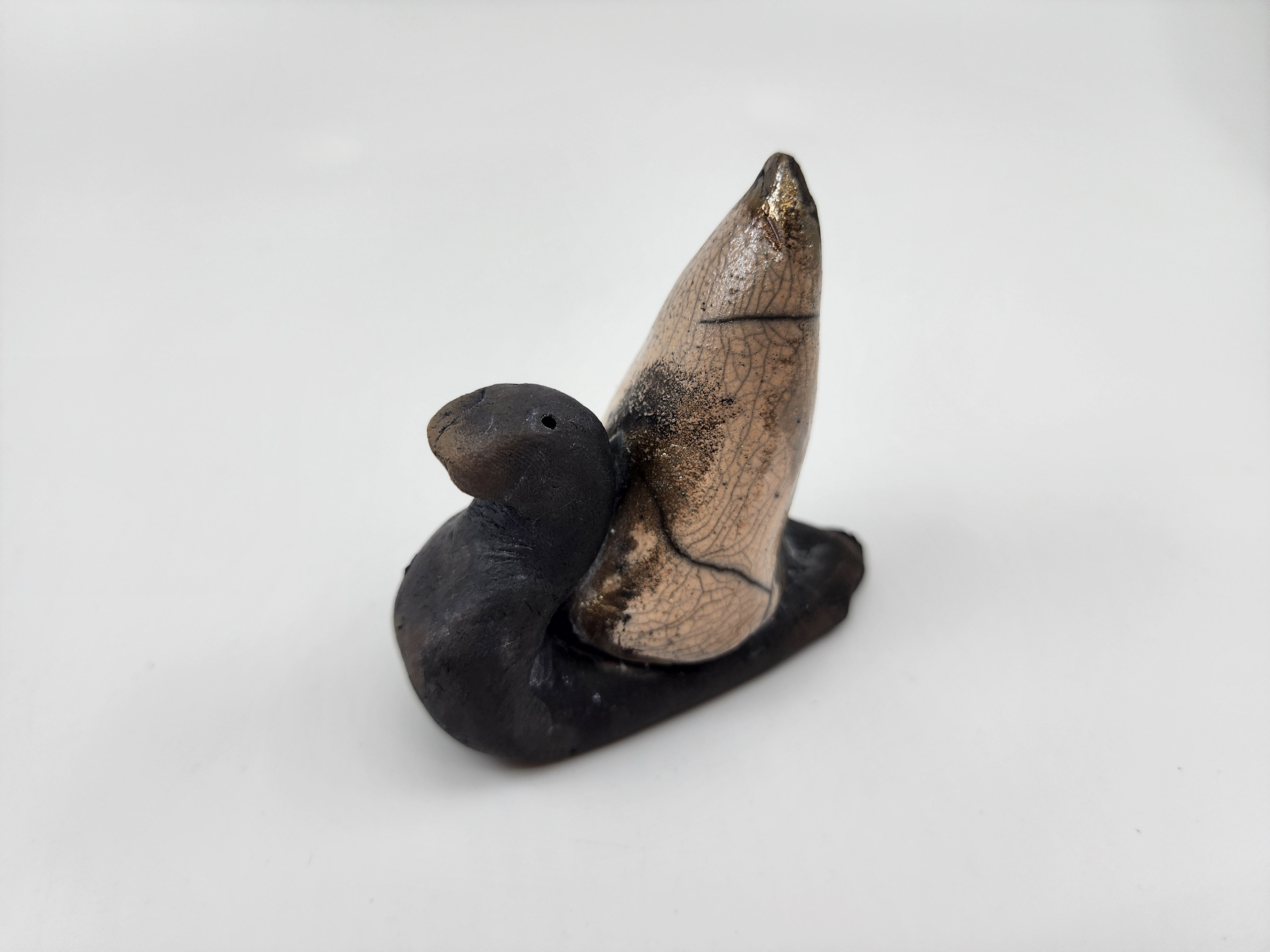 Stoneware with crackle clear, Raku Fired