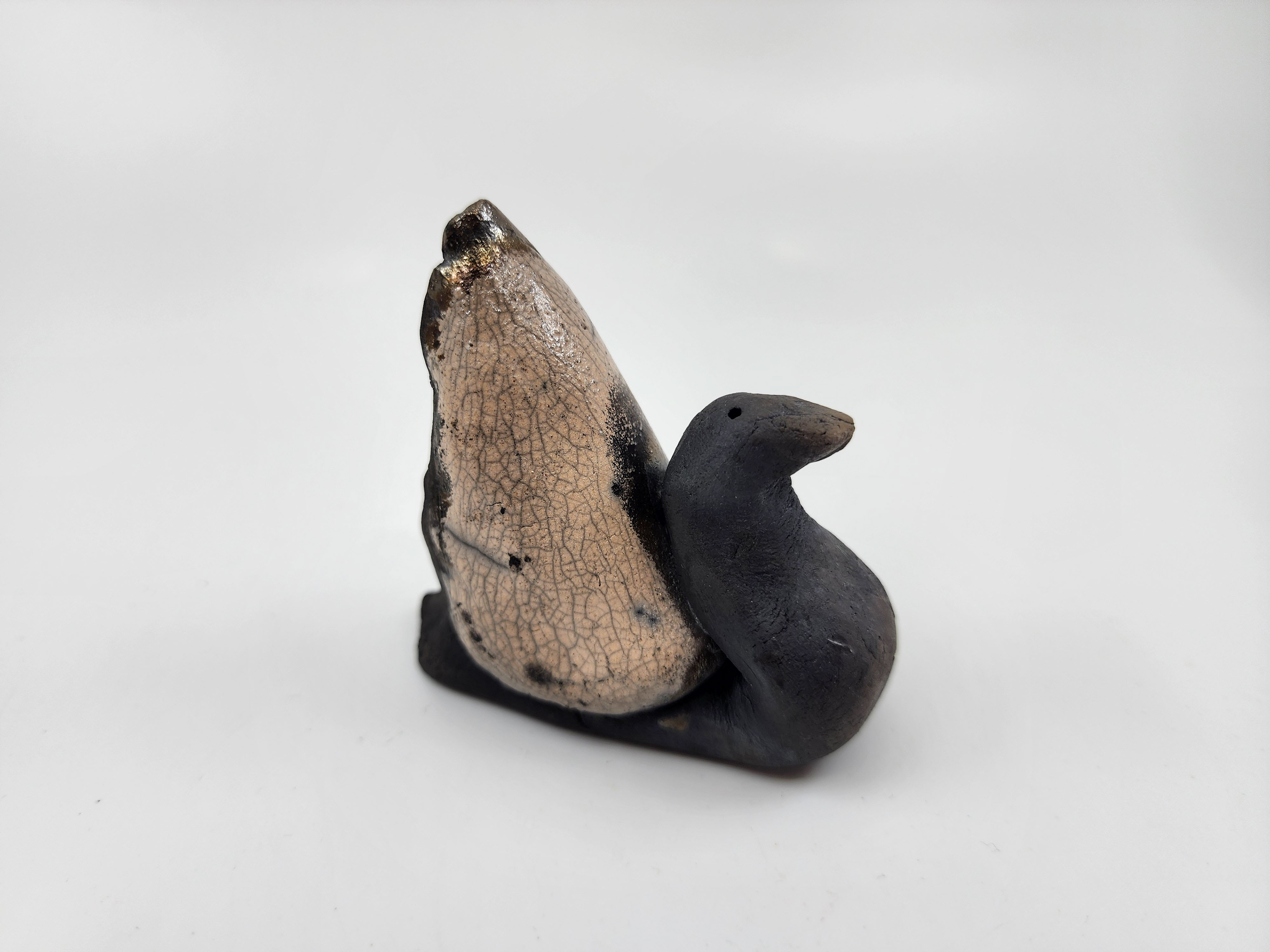 Stoneware with crackle clear, Raku Fired