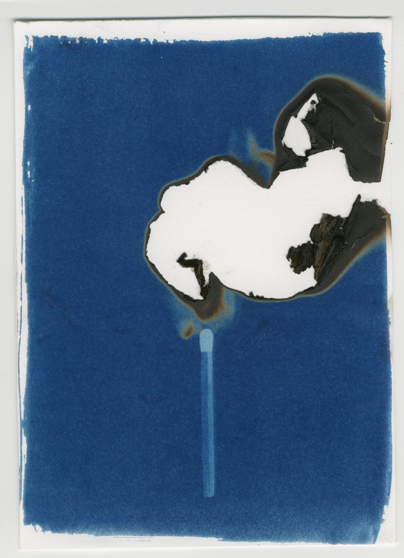 Ignite 5, 2023, 5x7", burnt cyanotype