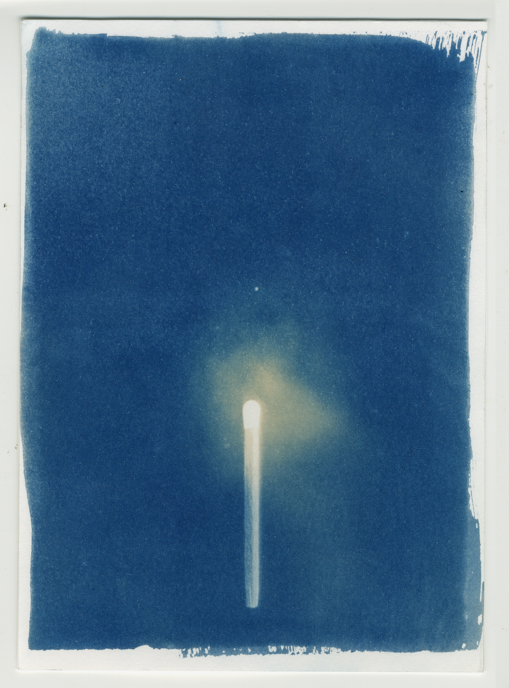 Ignite 1, 2023, 5x7", bleached cyanotype