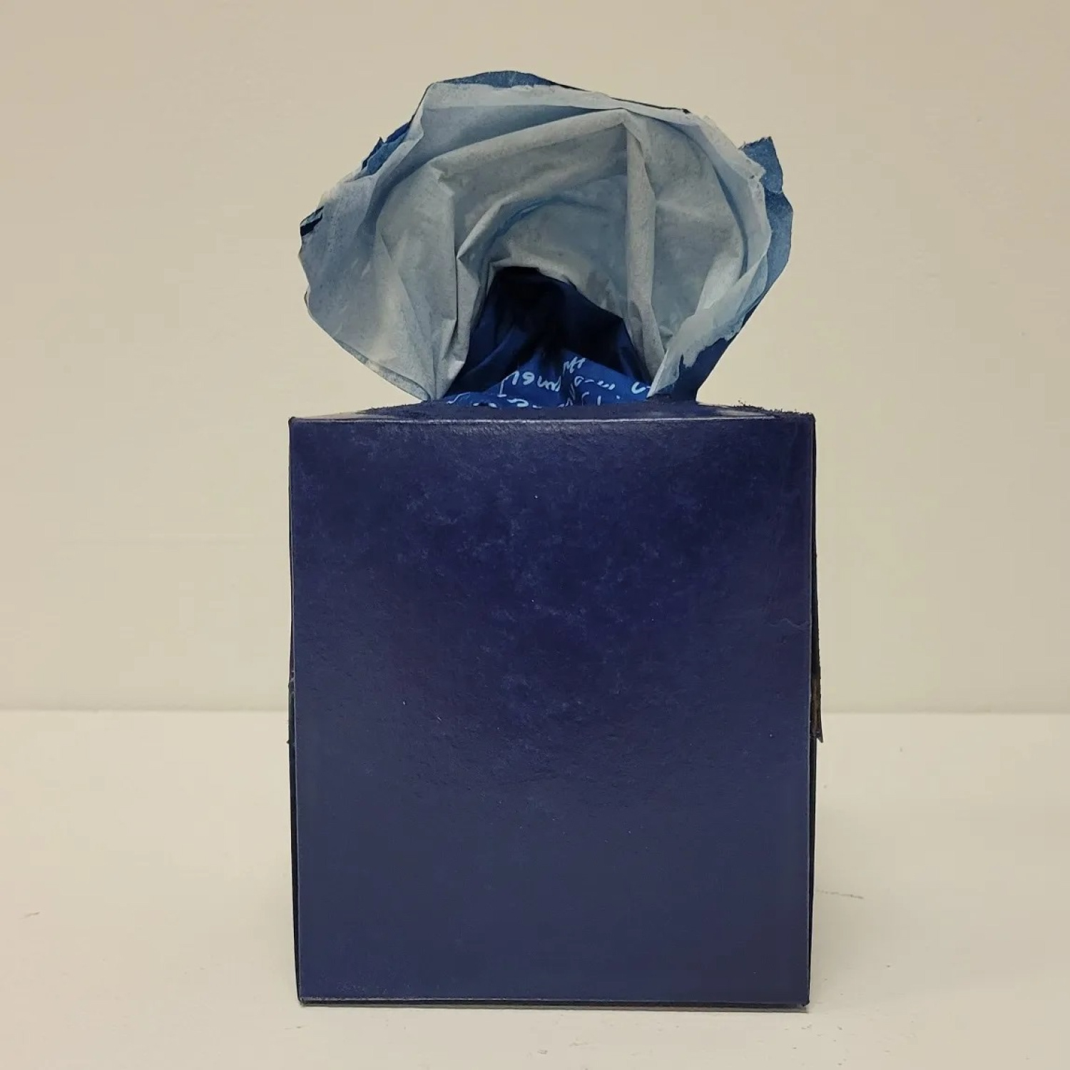 Disposability, 2022, 60 cyanotype tissues in original box featuring 6 writings