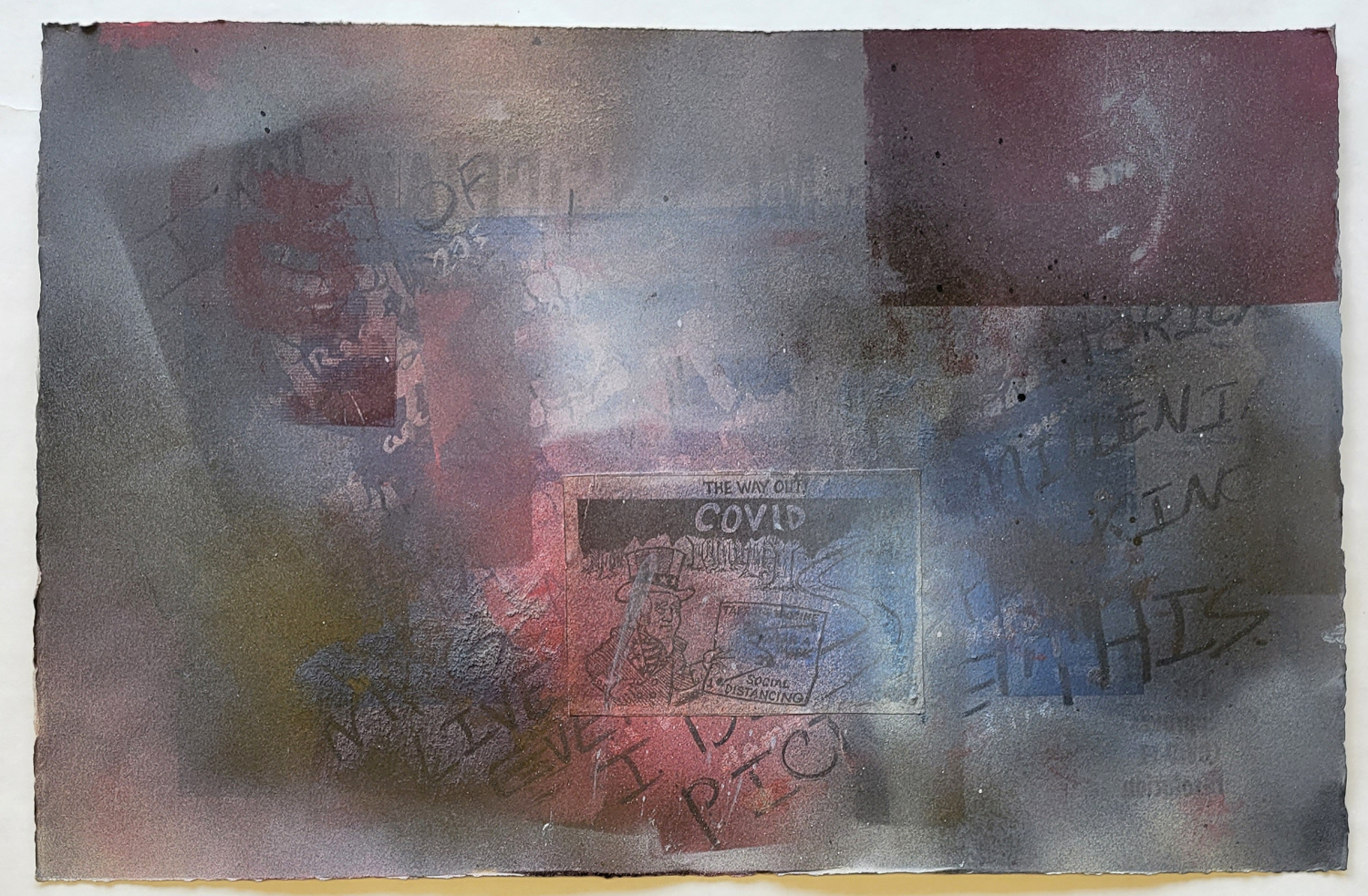 Yell II, 2021, mixed media, 22x15"