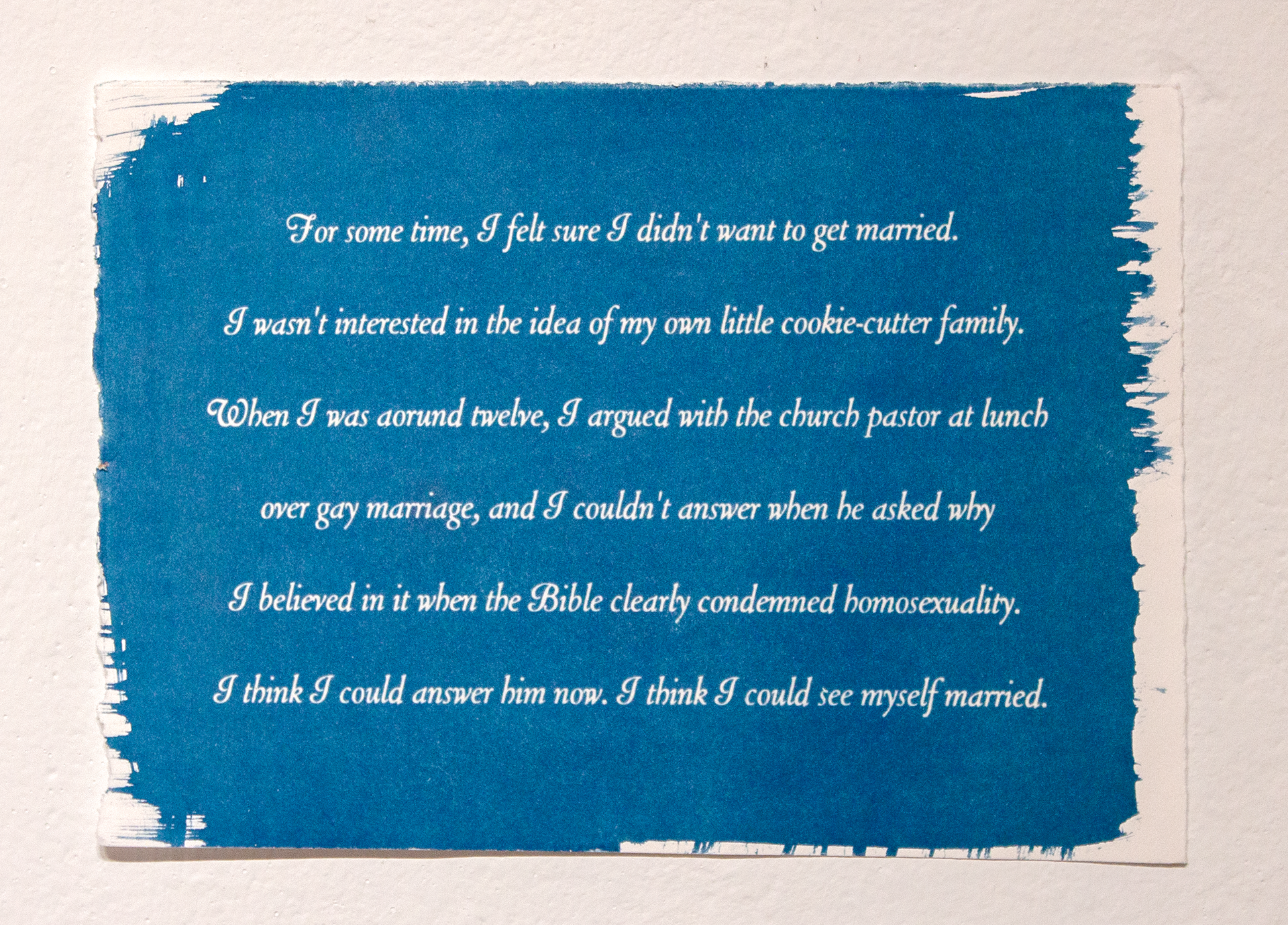 "For some time, I felt sure...", 2023, cyanotype