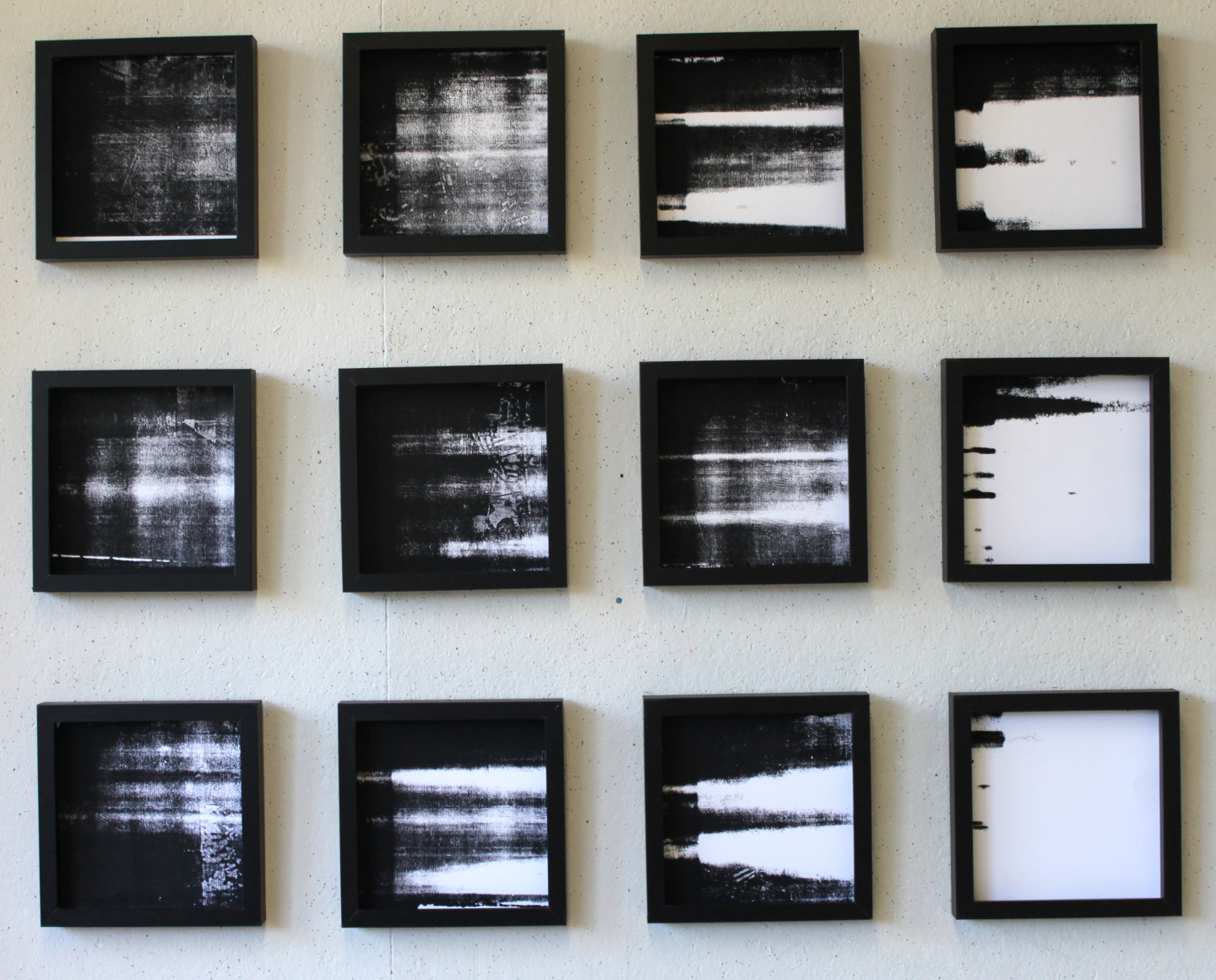 Final Hours: Composition 10 abstracted, 2021, silkscreen, 8x8" each