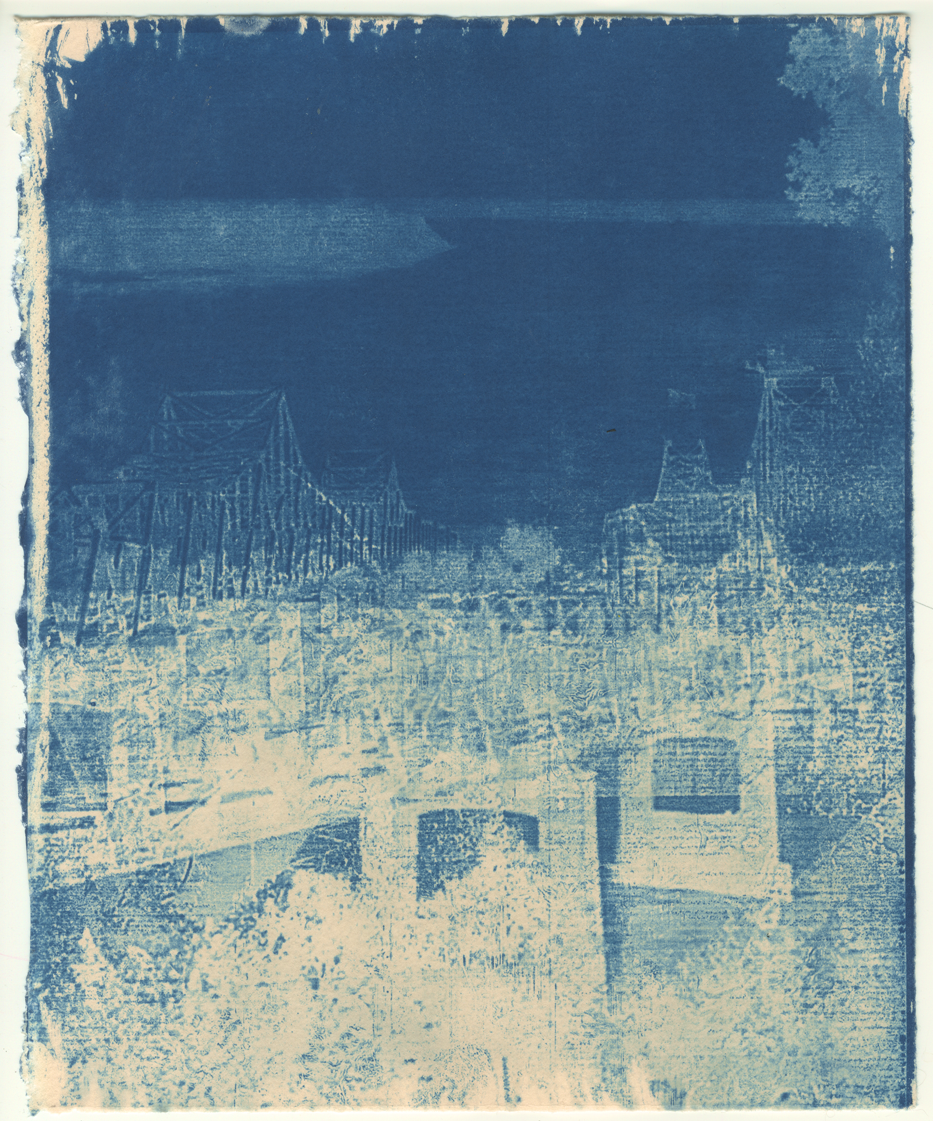 The River at Vicksburg, 2023, cyanotype, 8x10", Remarque Print Exchange 2023