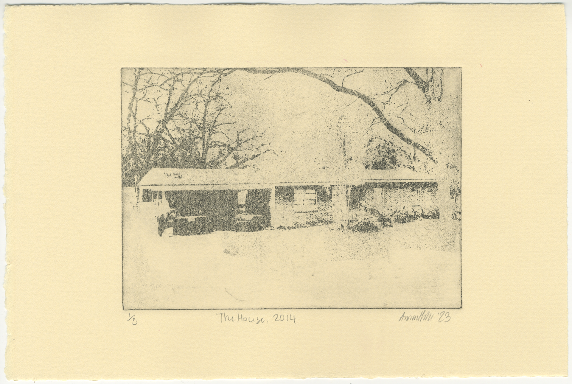 "The House, 2014," 2023, photo-etching, 7.5x11"