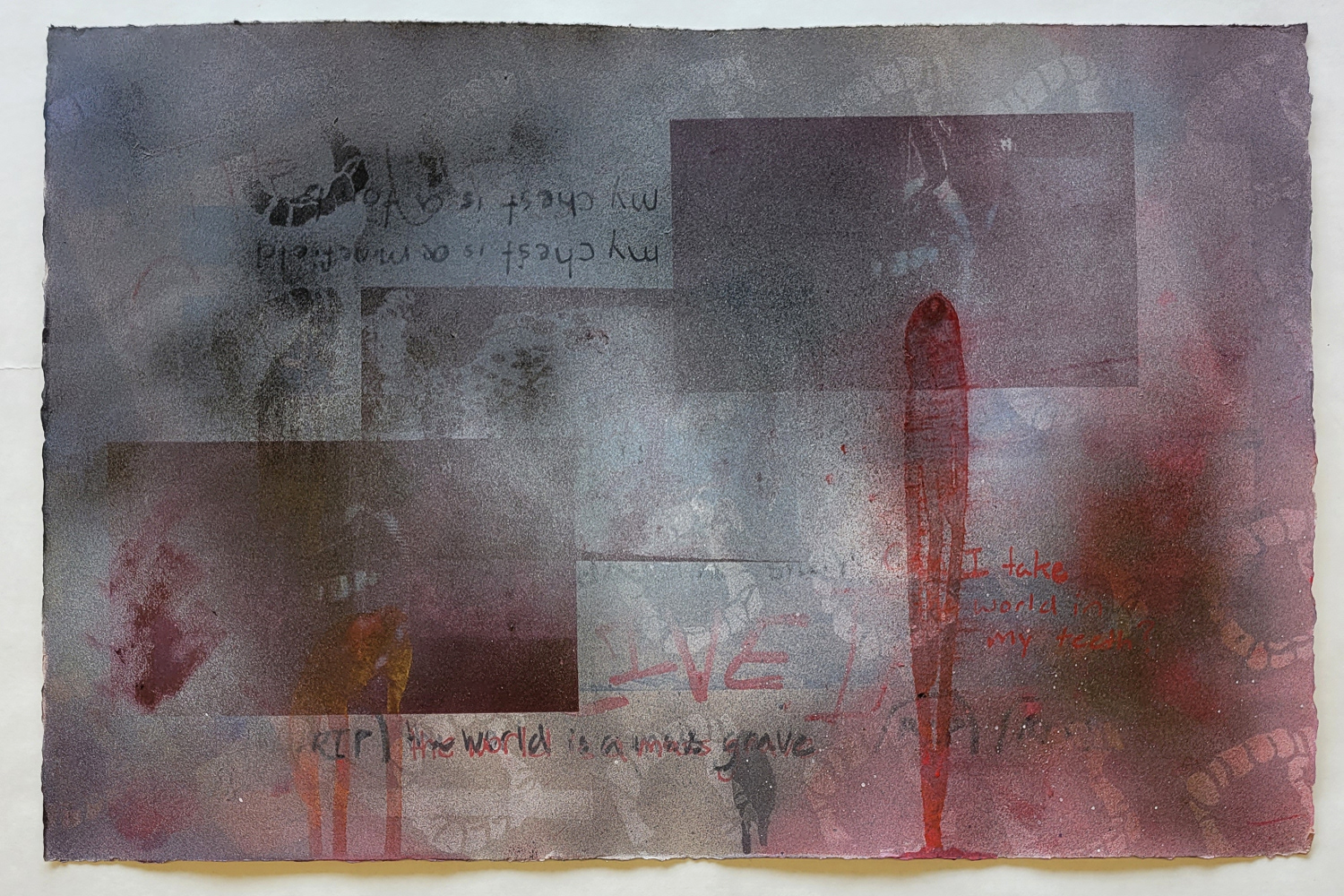 Yell III, 2021, mixed media print