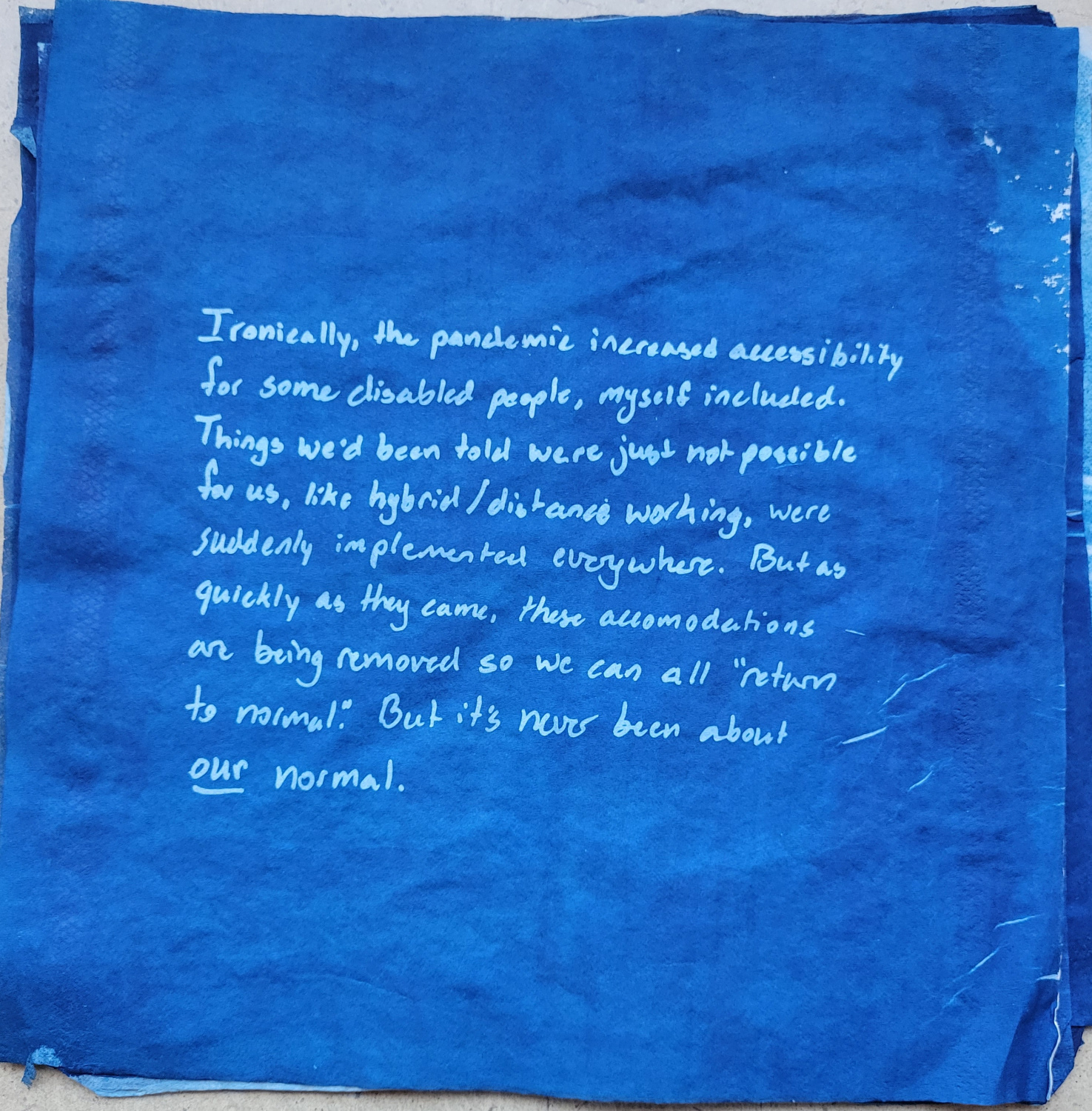Disposability, 2022, writing 6