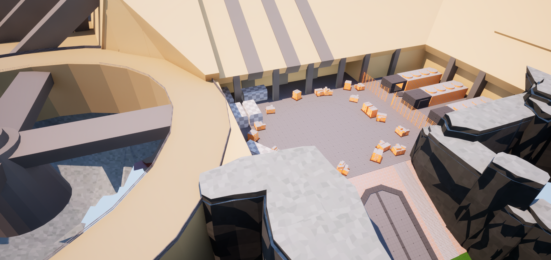 The finalised blockout based on art concept and my gameplay direction