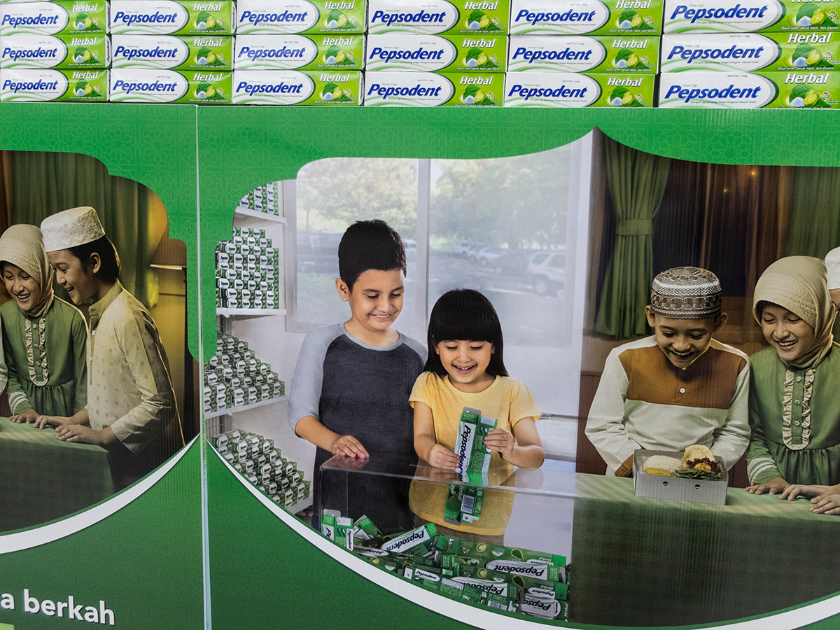 Advertising of a toothpaste in a supermarket during Ramadan. Ramadan  offer enormous opportunities for brands to reach Muslim consumers with Islamic marketing messages.