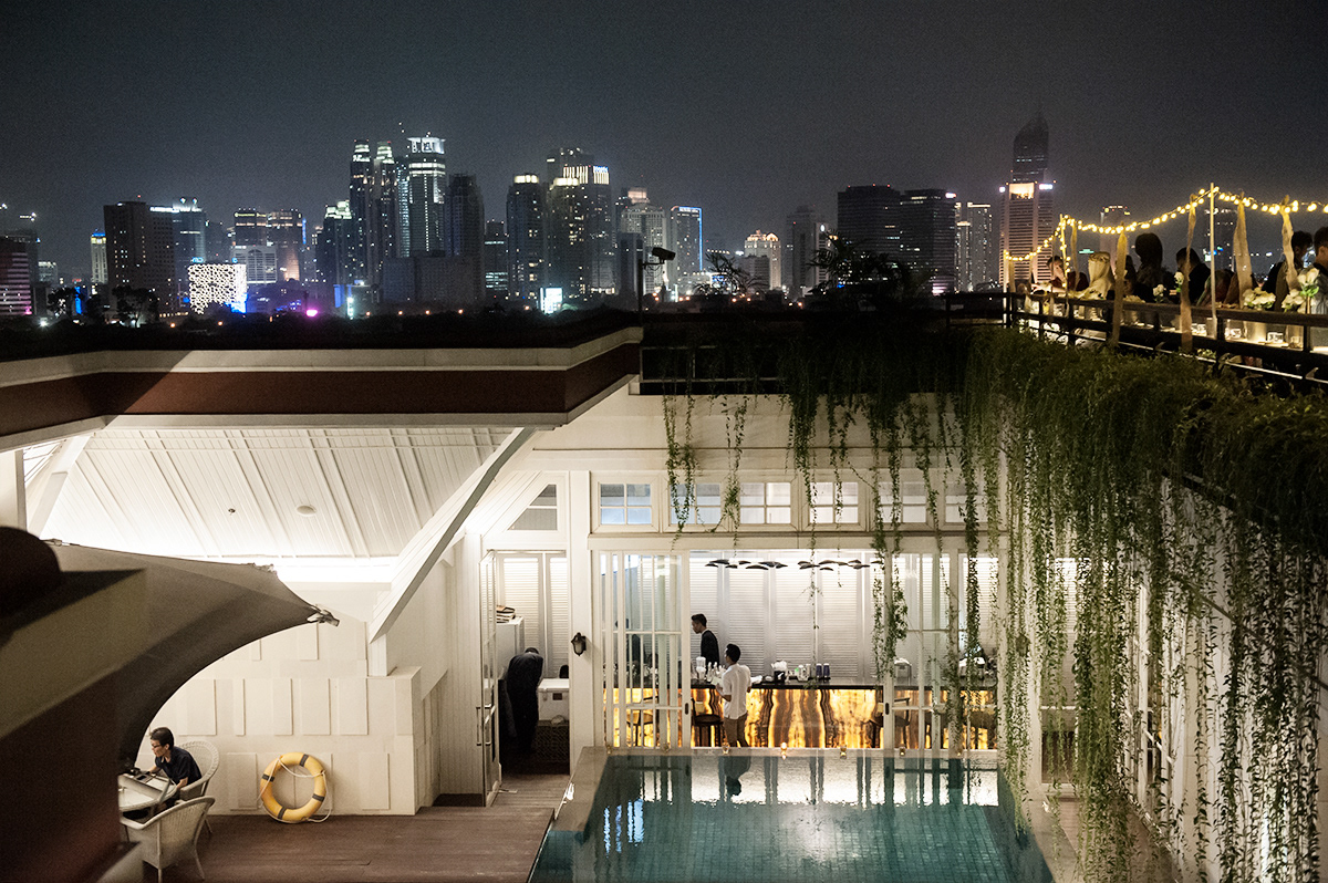 Rooftop of La Vue Hermitage Hotel Menteng during the presentation of Luminoora, a Muslim Fashion show for Dian Pelangi’s Ramadan Collection, Jakarta Pusat.