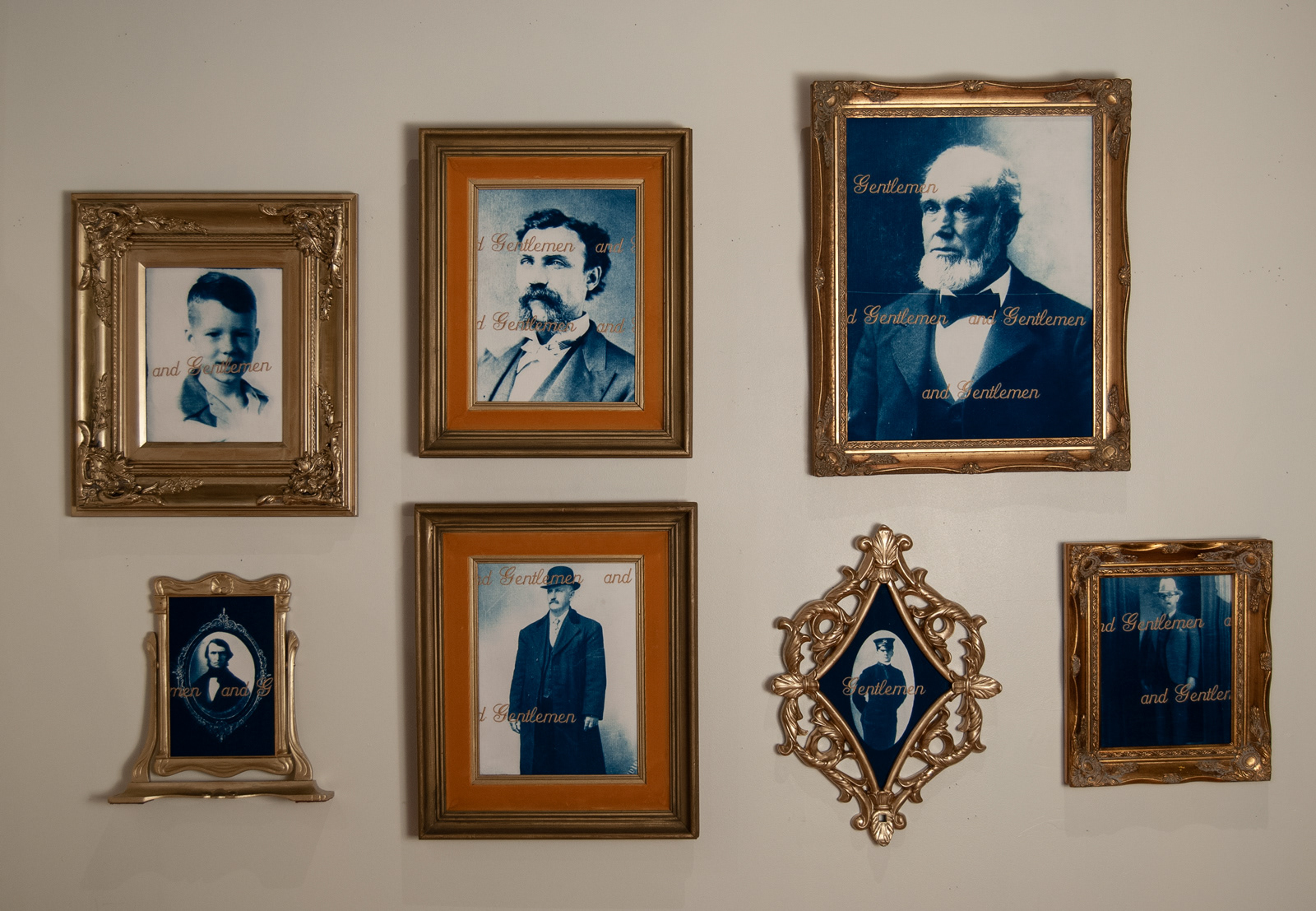 Ladies and Gentlemen...(detail), Cyanotype and Mixed Media, 6'X12'