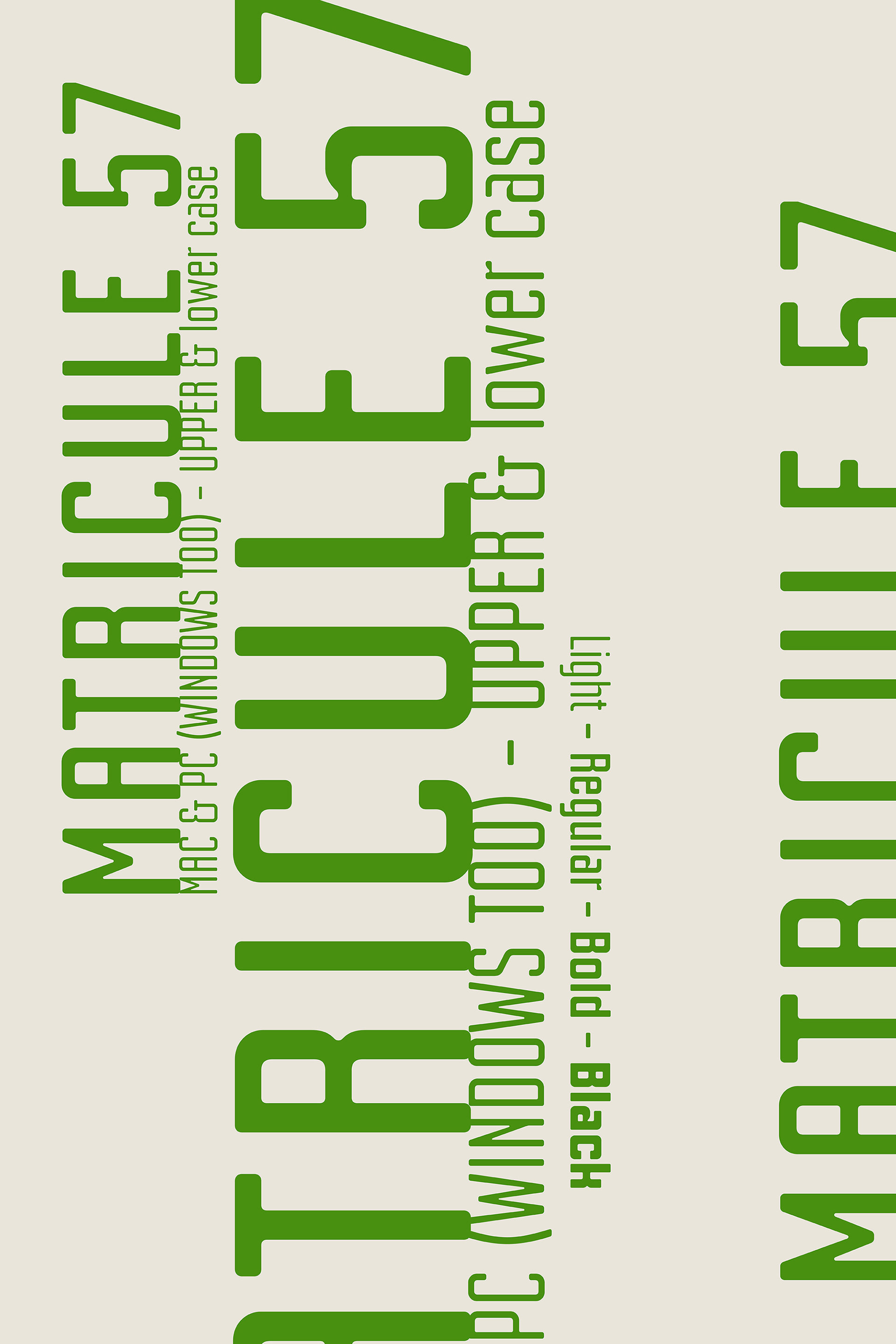 Typeface Matricule 57