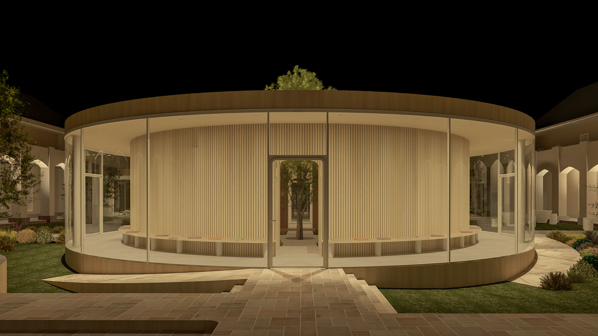 Counselling room pavilion (night time)