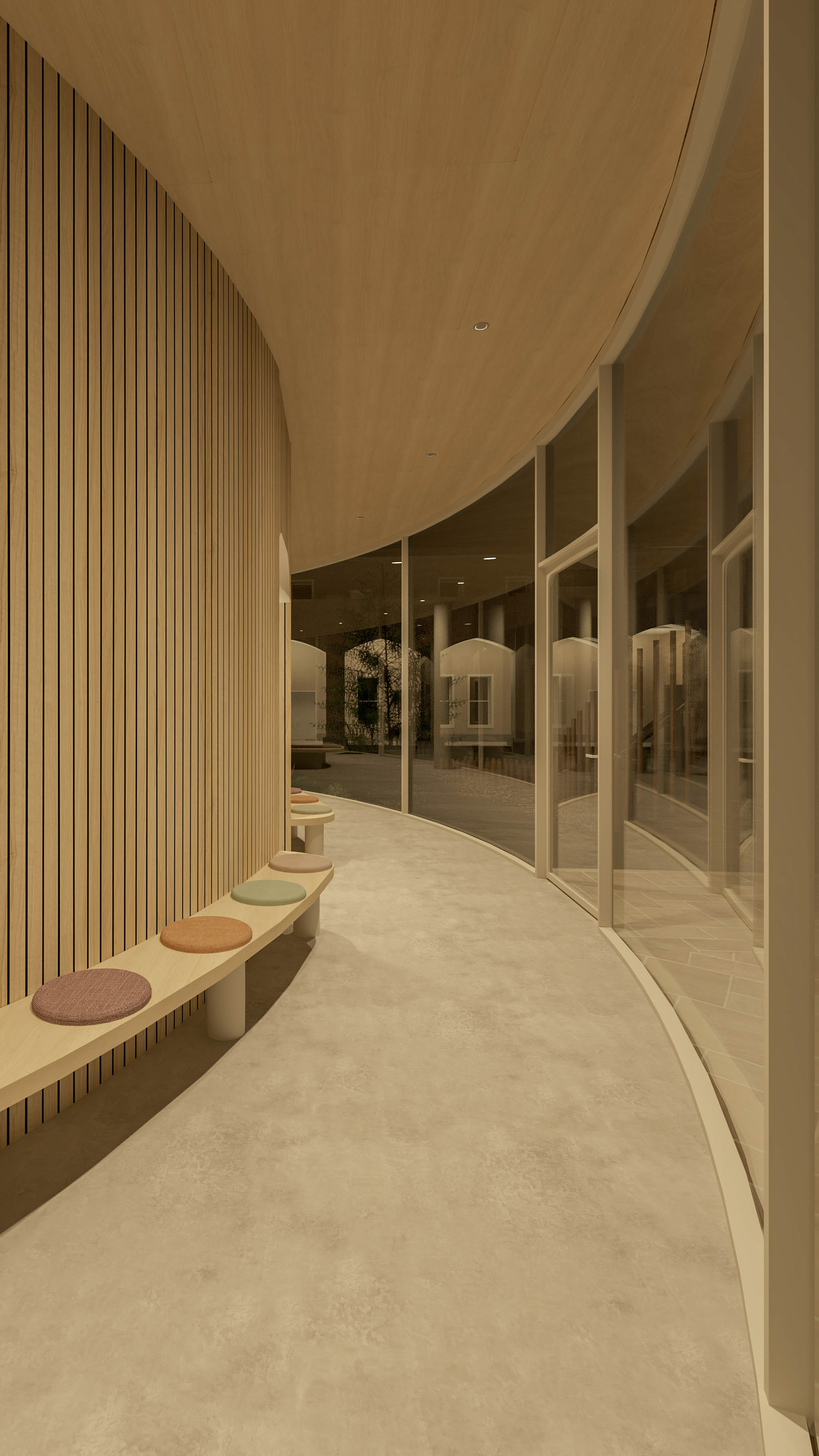 Counselling room pavilion corridor (night time)