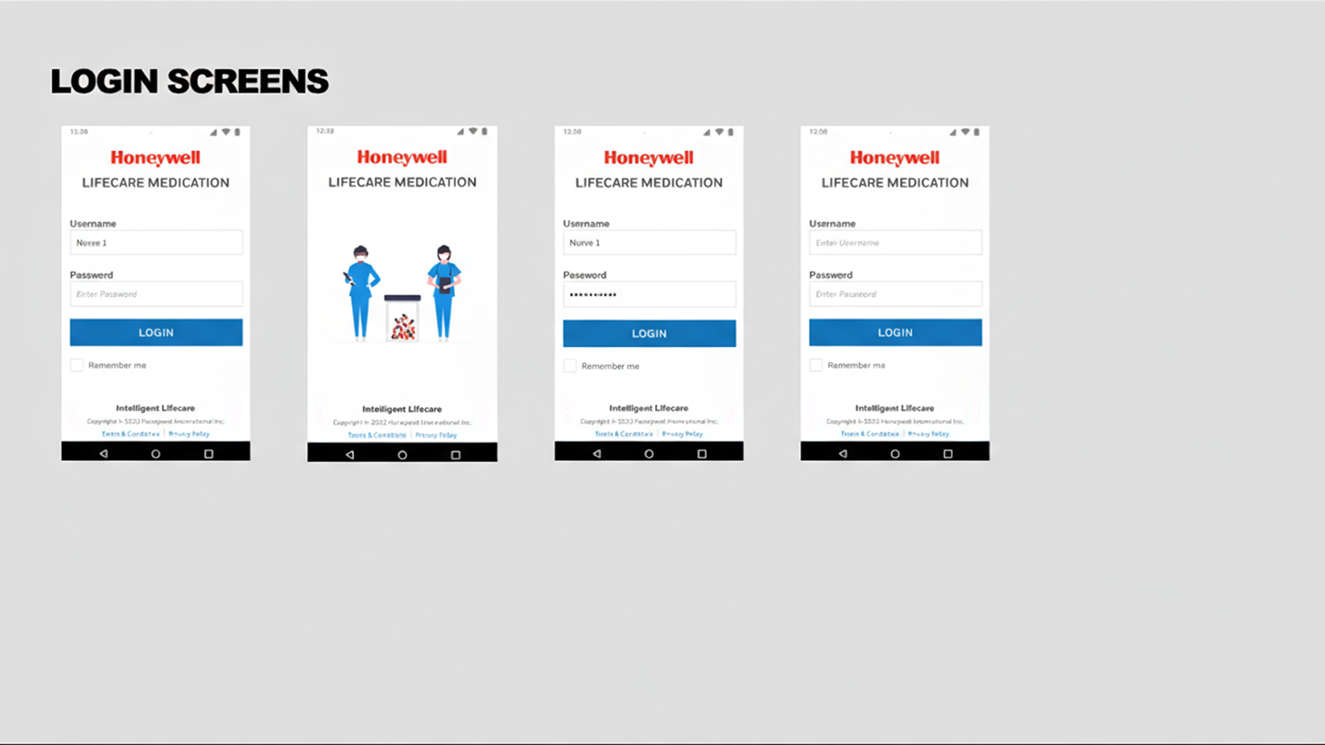 Login screens aligned to Honeywell design system