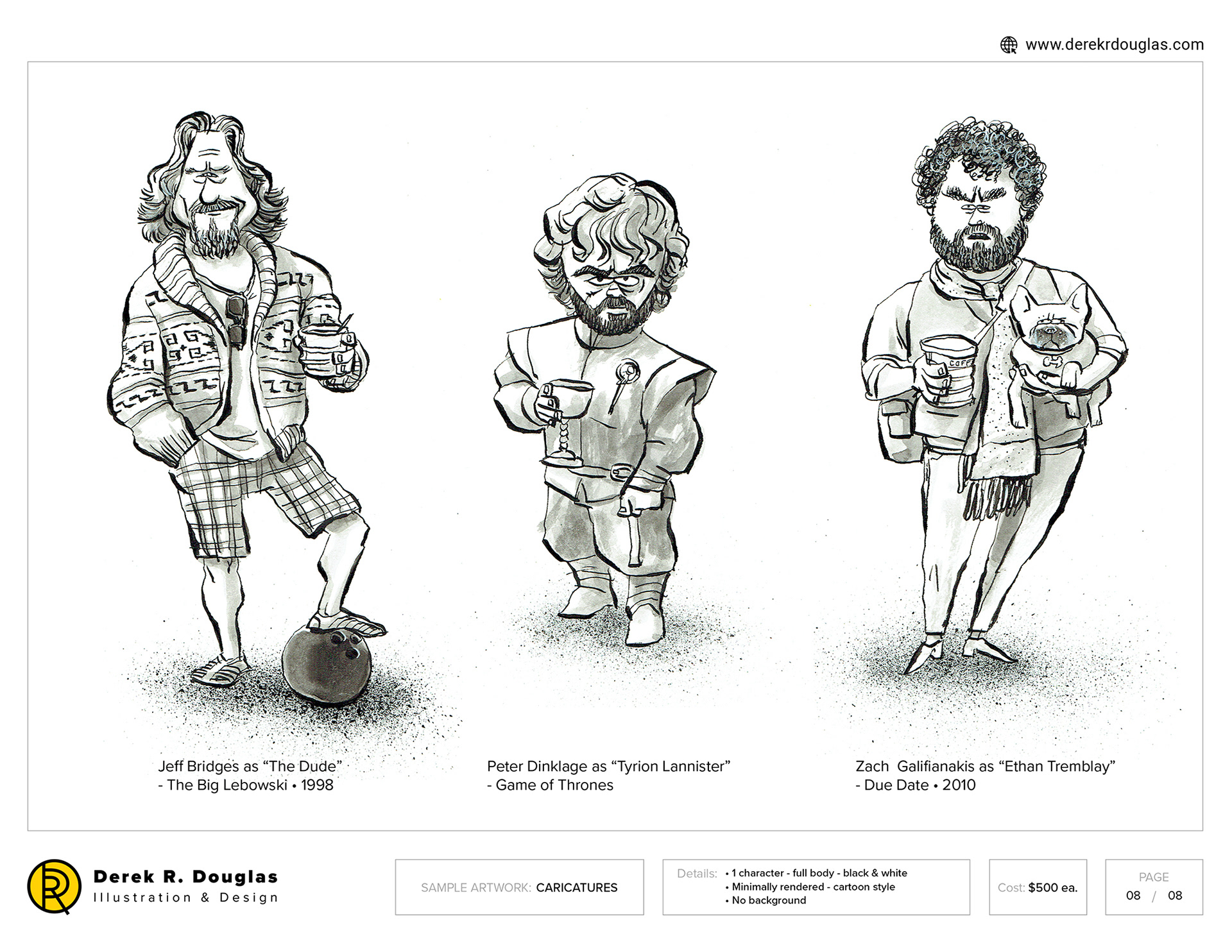 Caricature examples | Derek R Douglas Illustration