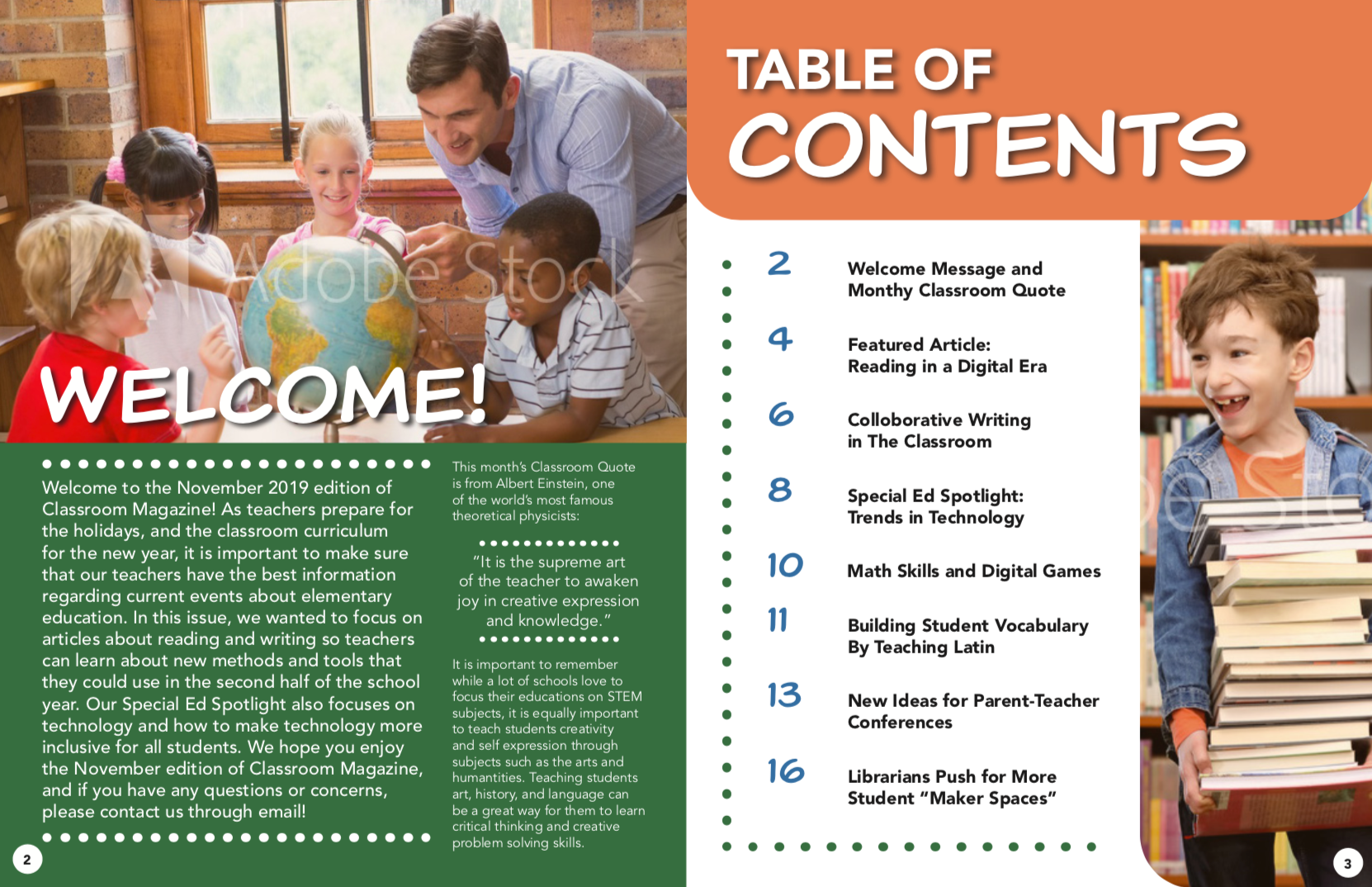 Classroom Magazine Spread