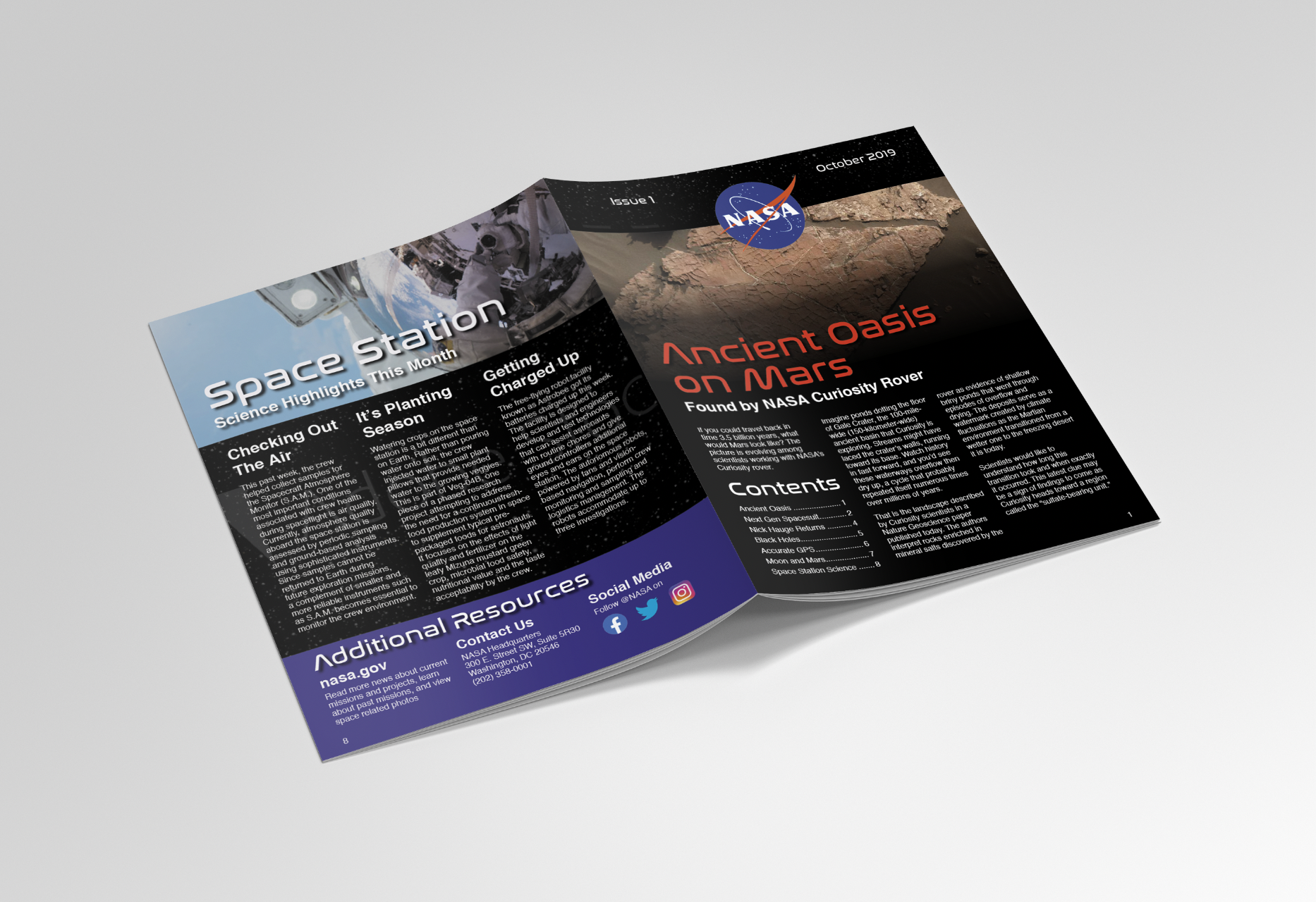 NASA Newsletter Front and Back Covers