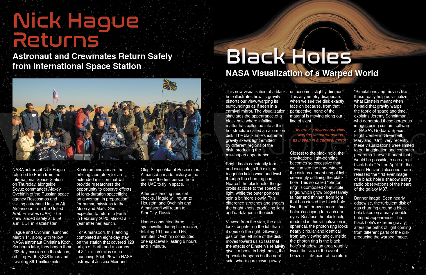 NASA Newsletter Spread