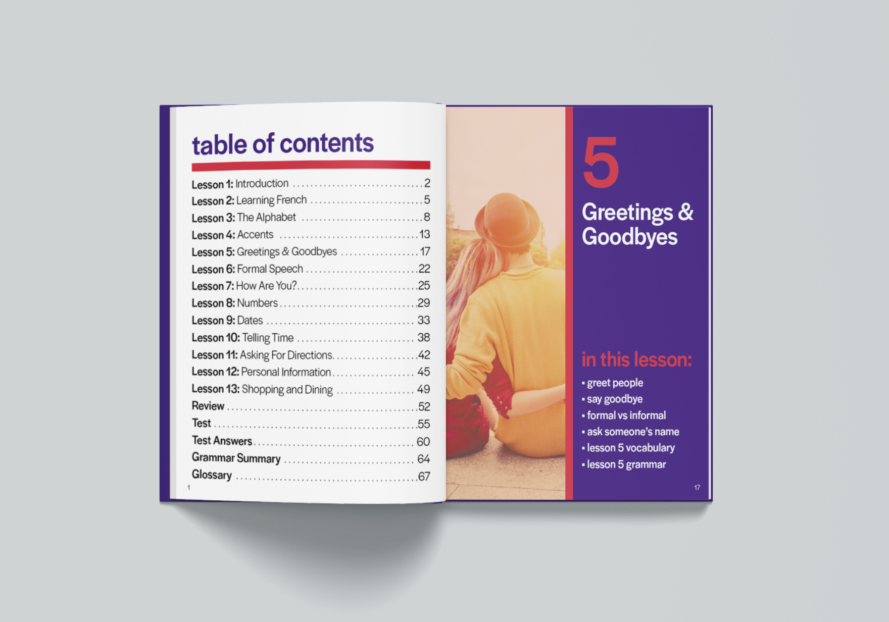 French Textbook Table of Contents & Chapter Page