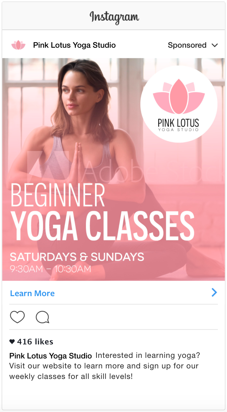 Yoga Studio Instagram Advertisement