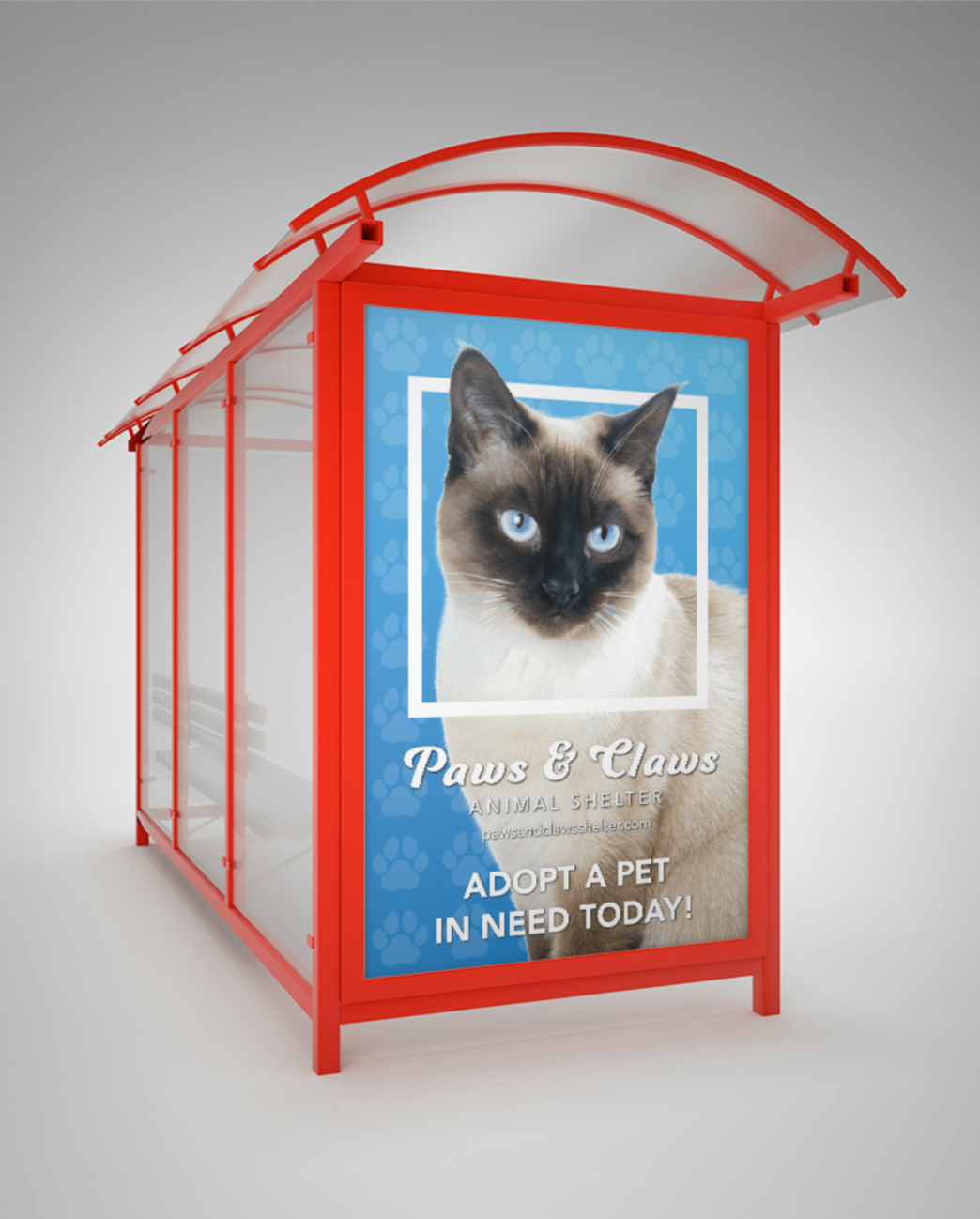 Bus Stop Sign Advertisement