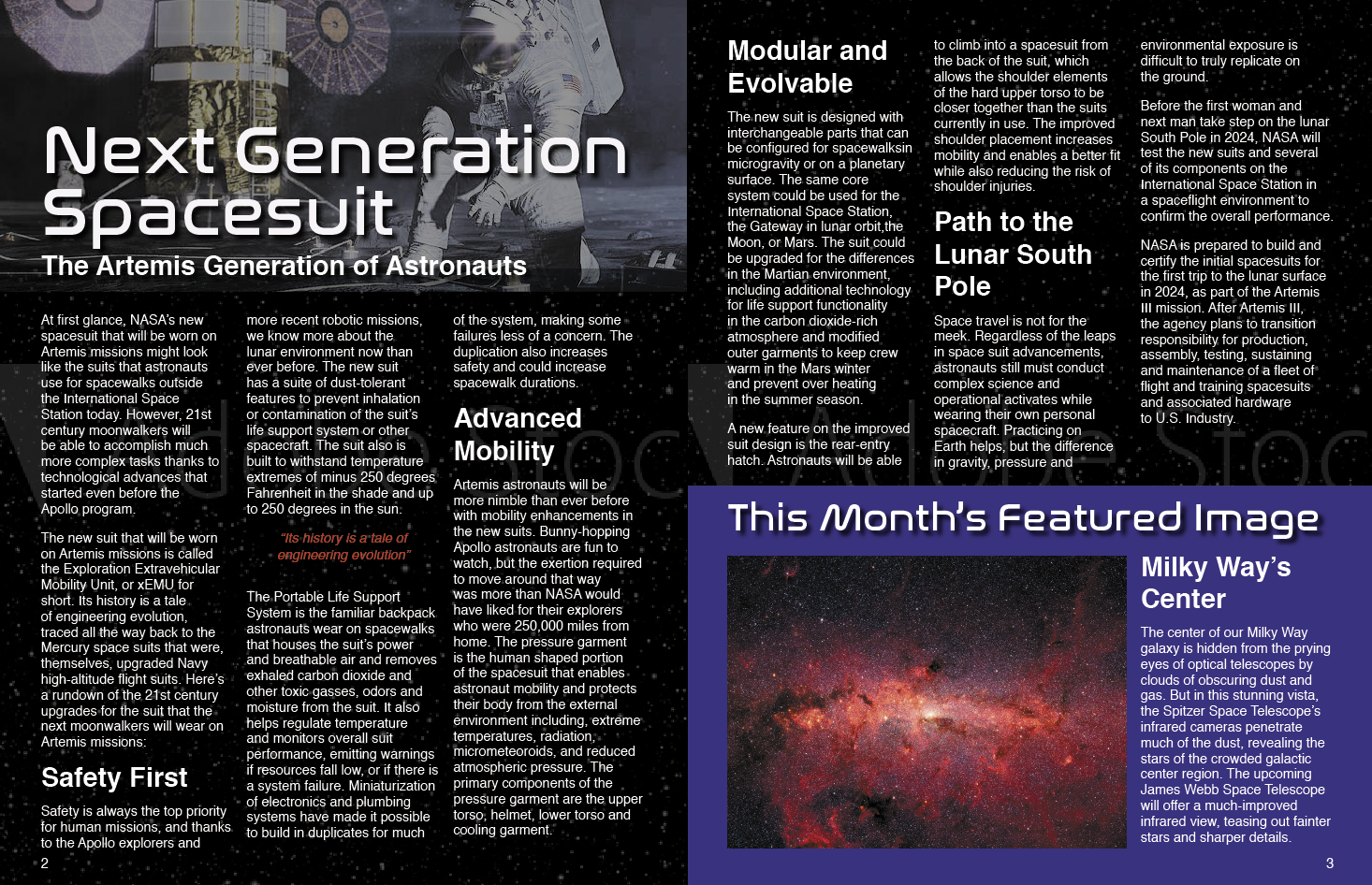 NASA Newsletter Spread