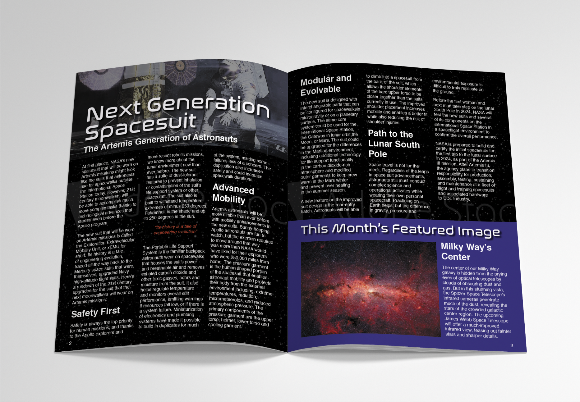 NASA Newsletter Spread