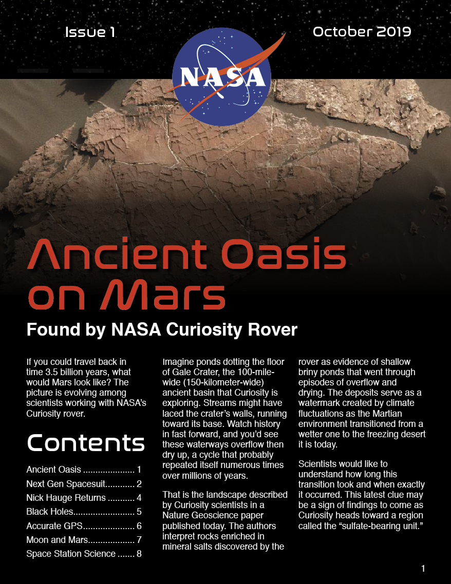 NASA Newsletter Front Cover