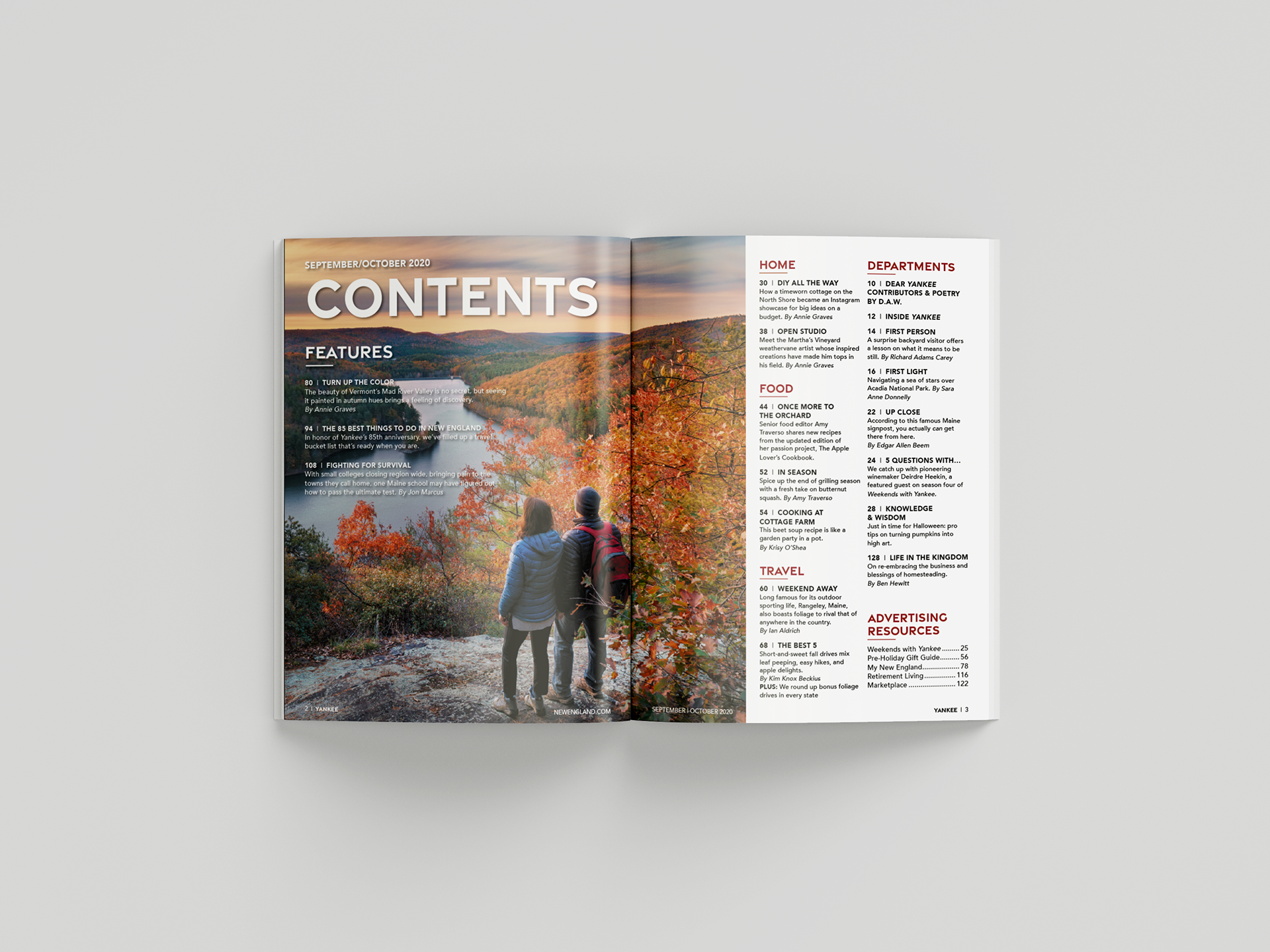 Yankee Magazine Table of Contents