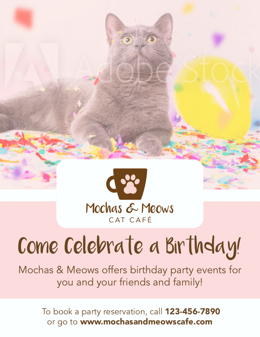 Cat Café Tent Card / Flyer Front