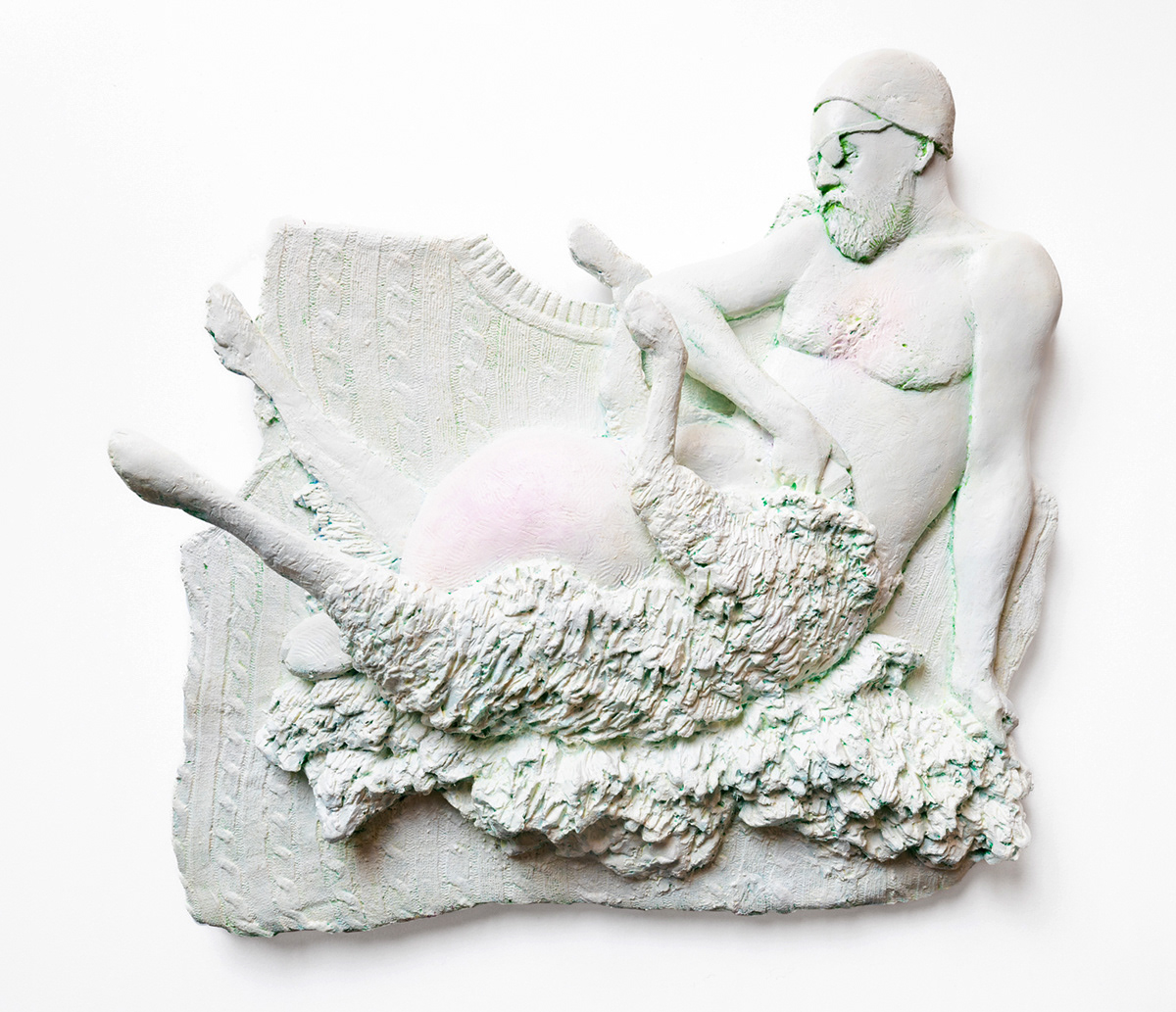 “Make Yourself Useful”, 2024, Fiberglass reinforced plaster, paint, 22”w x 23”d x 6.125”d