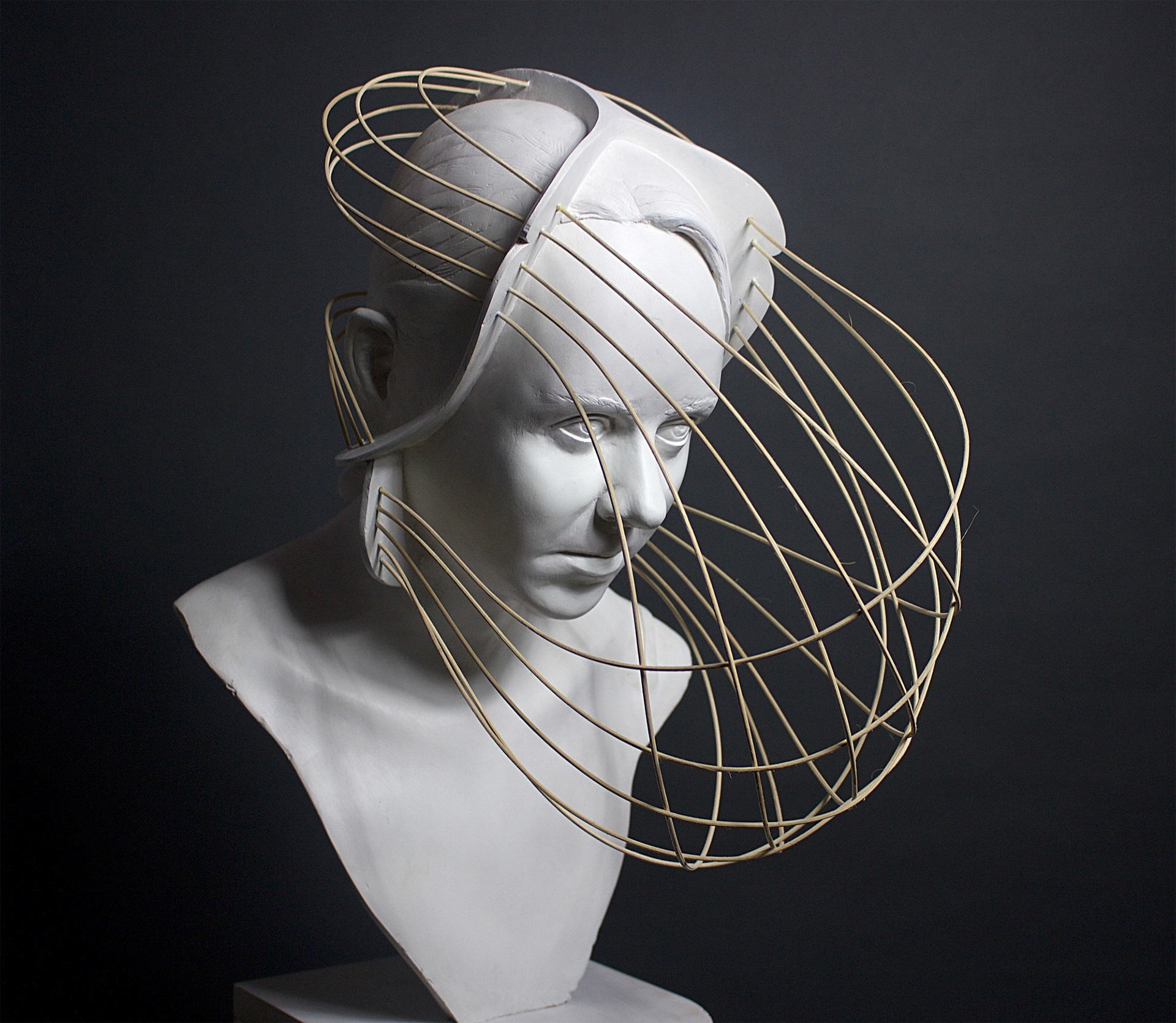 “La Balena”, 2017, Fiberglass reinforced plaster, wicker, paint, 11.5”w x 16.375”h x 19.75”d 