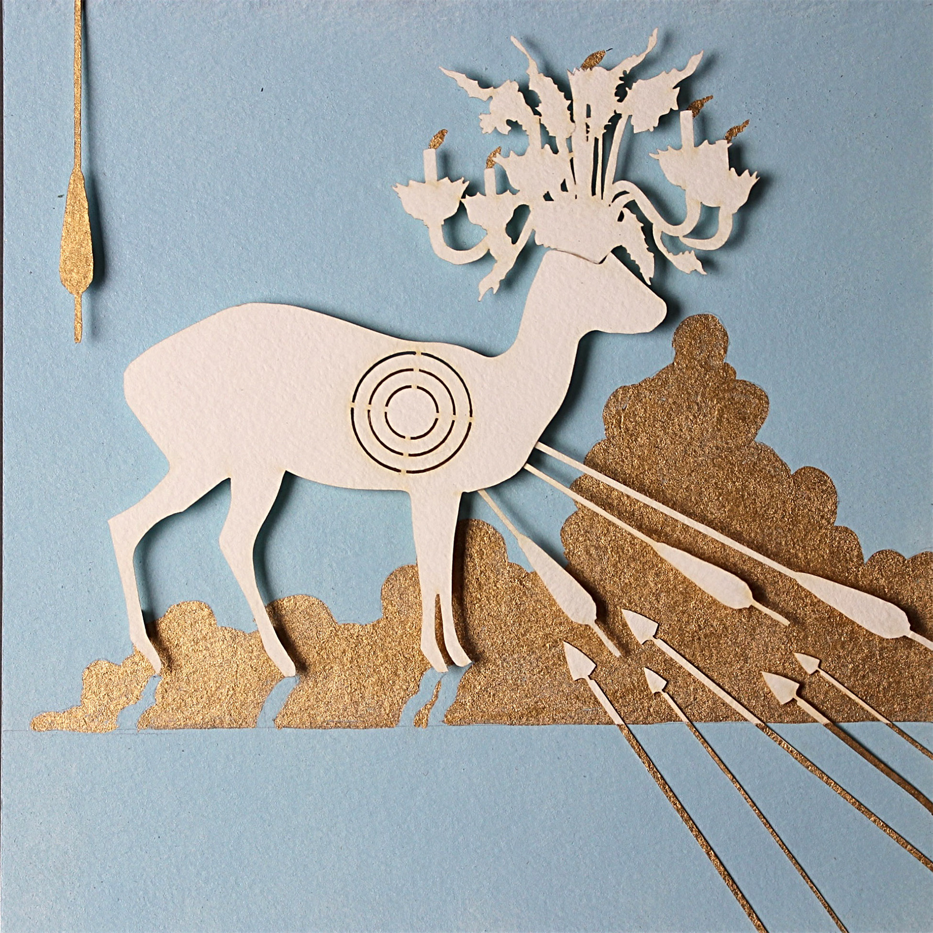 “On Track To Be Amazing”, 2017, laser cut paper, paint, foam, adhesive, 8”w x 8”h x .125”d