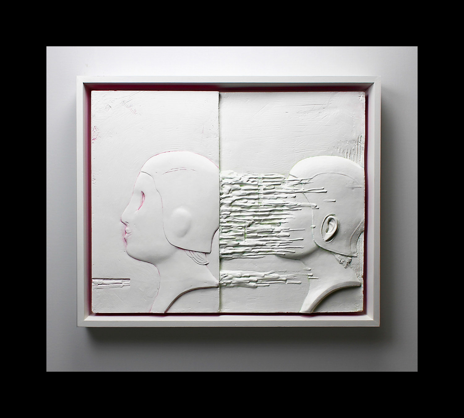 "Silicon Valley", 2024, Fiberglass reinforced plaster, paint, wood, 24.125"w x 20.125"h x 2.625"d
