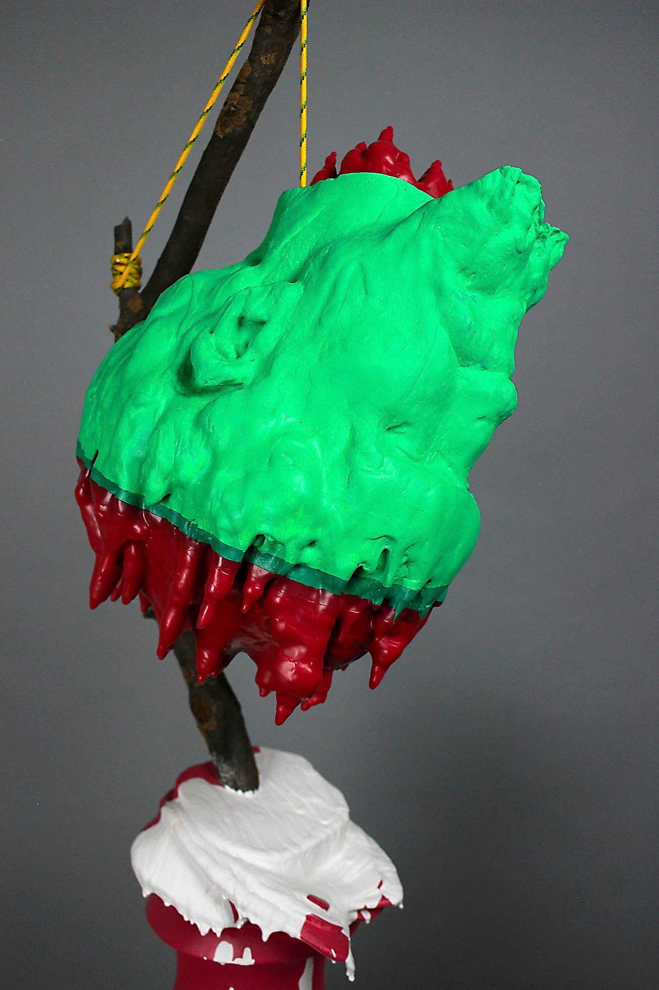 “An Exact Record Of How It Happened”, 2020, Plaster, paint, wax, thermoplastic, epoxy, wood, 12”w x 33.25”h x 12”d